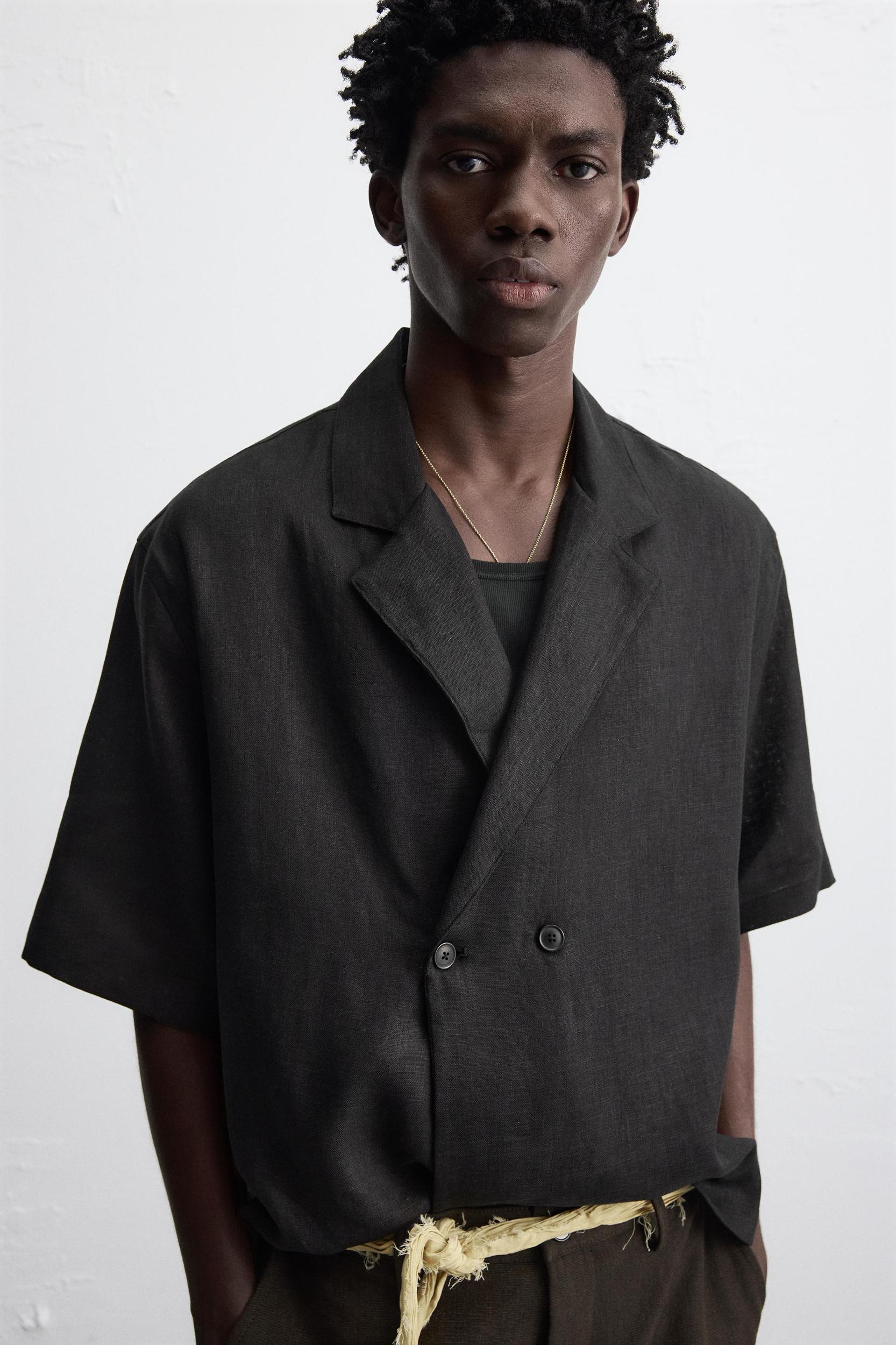 100% LINEN KIMONO SHIRT Product Image