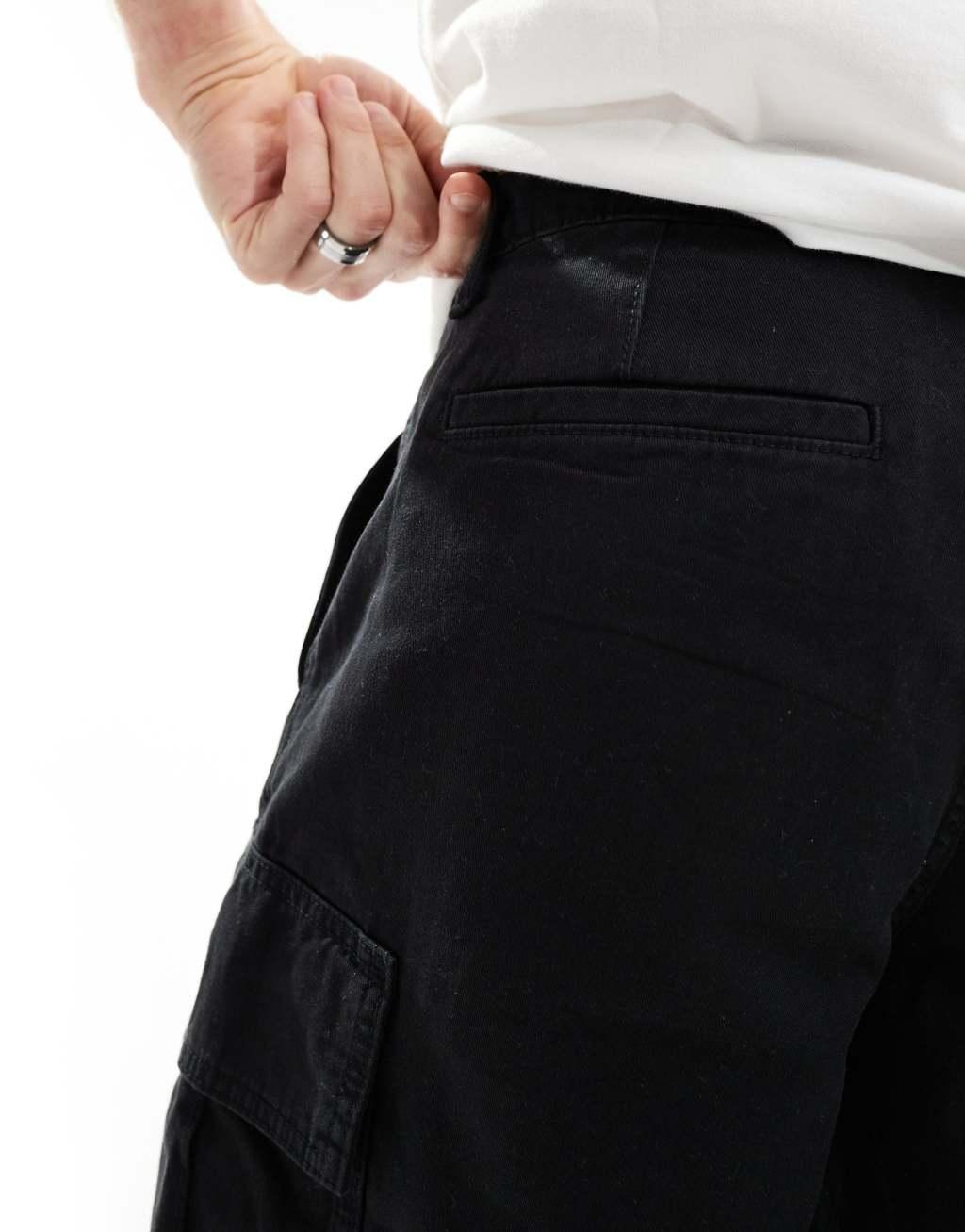 ASOS DESIGN cargo short in black Product Image