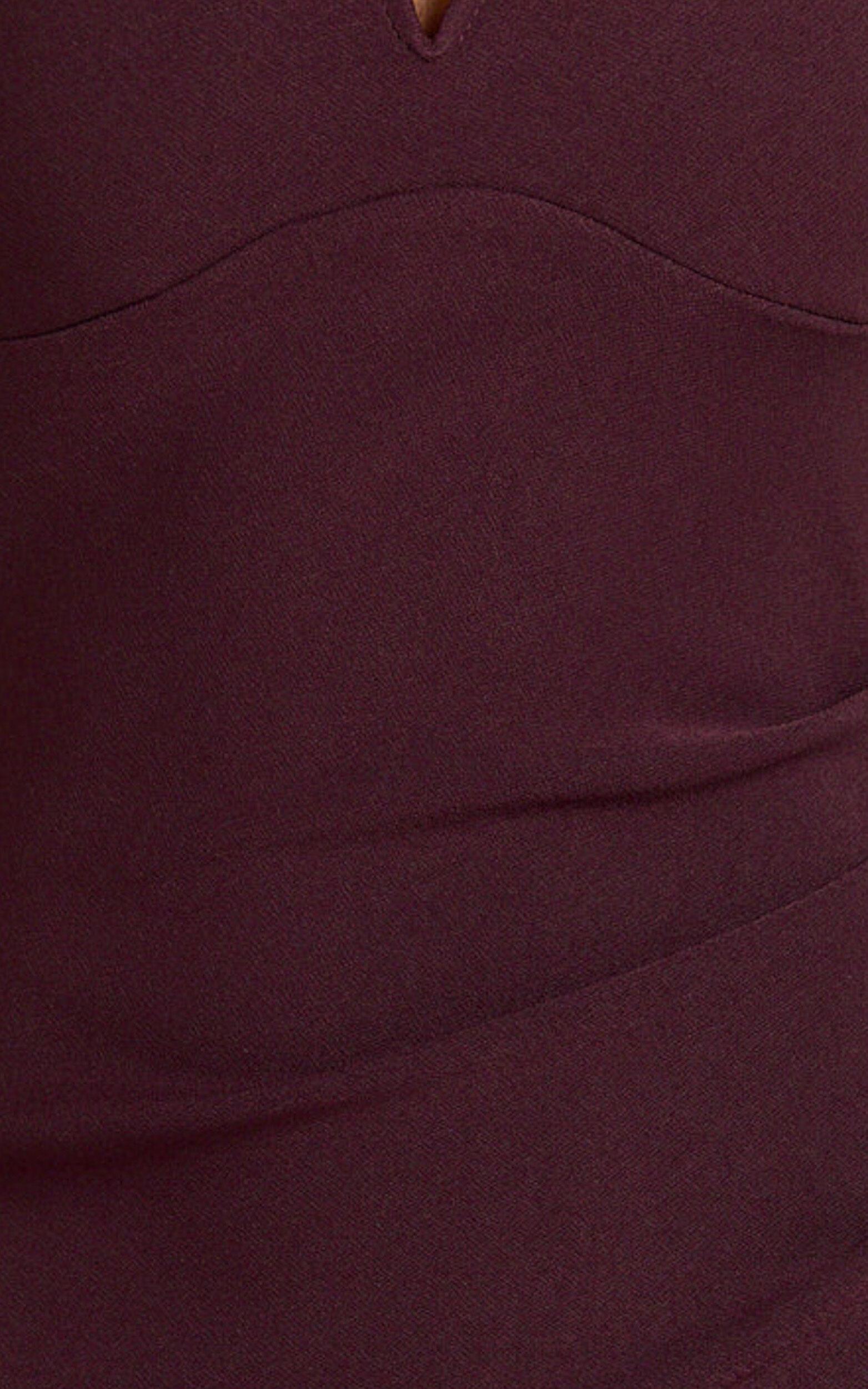 Thelma Maxi Dress - Square Neck Bodycon Dress in Wine Product Image