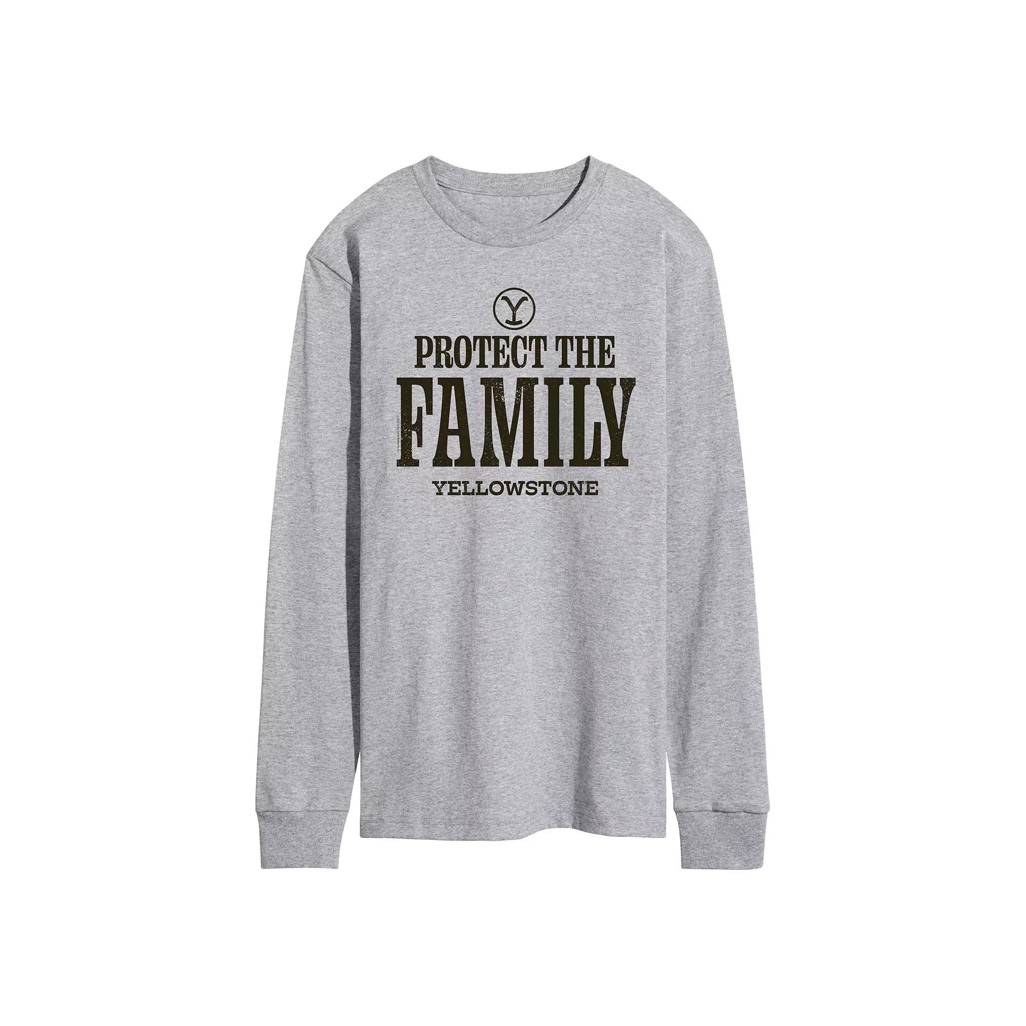Men's Yellowstone Protect The Family Long Sleeve Tee,  Product Image