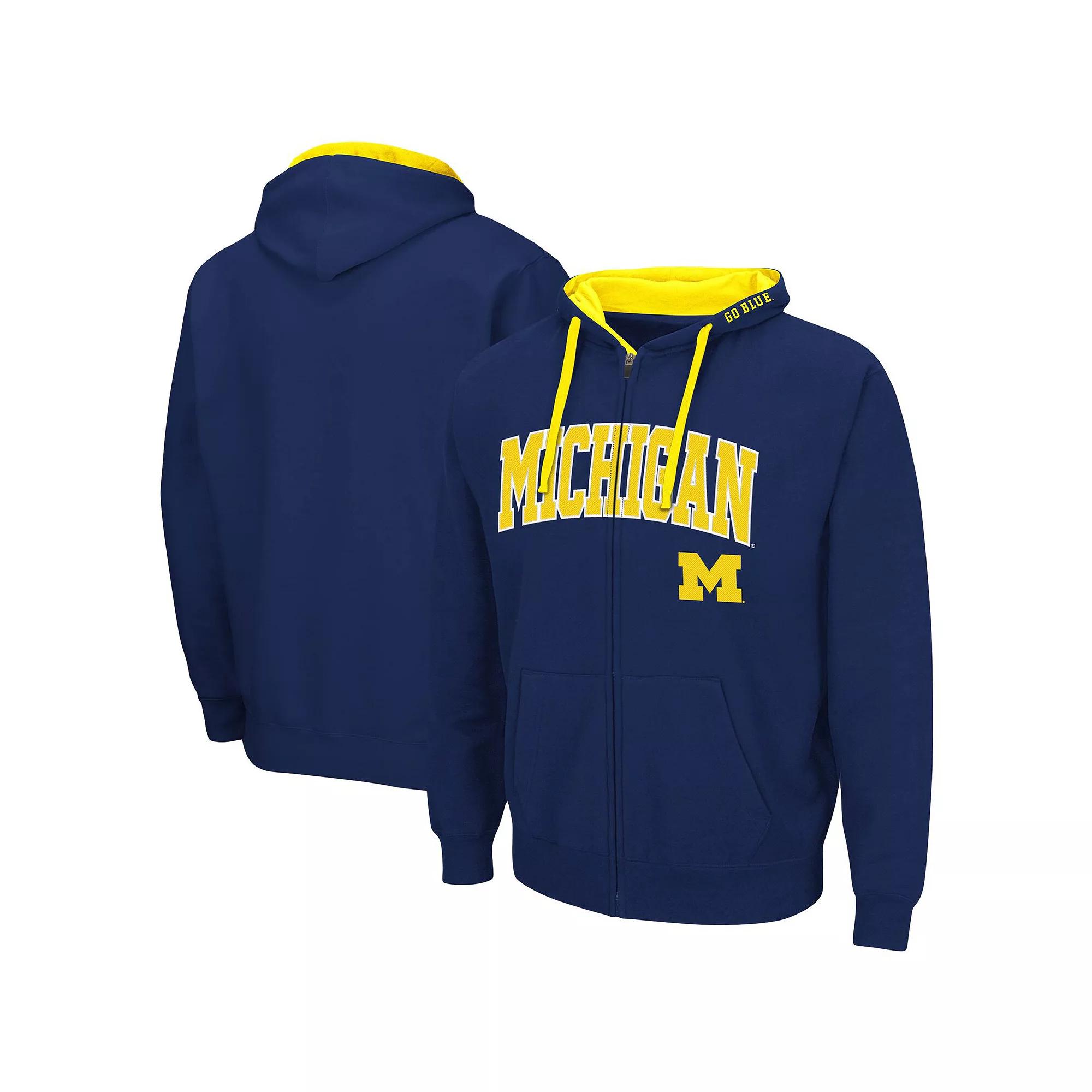 Men's Colosseum Navy Michigan Wolverines Big & Tall Full-Zip Hoodie,  Product Image