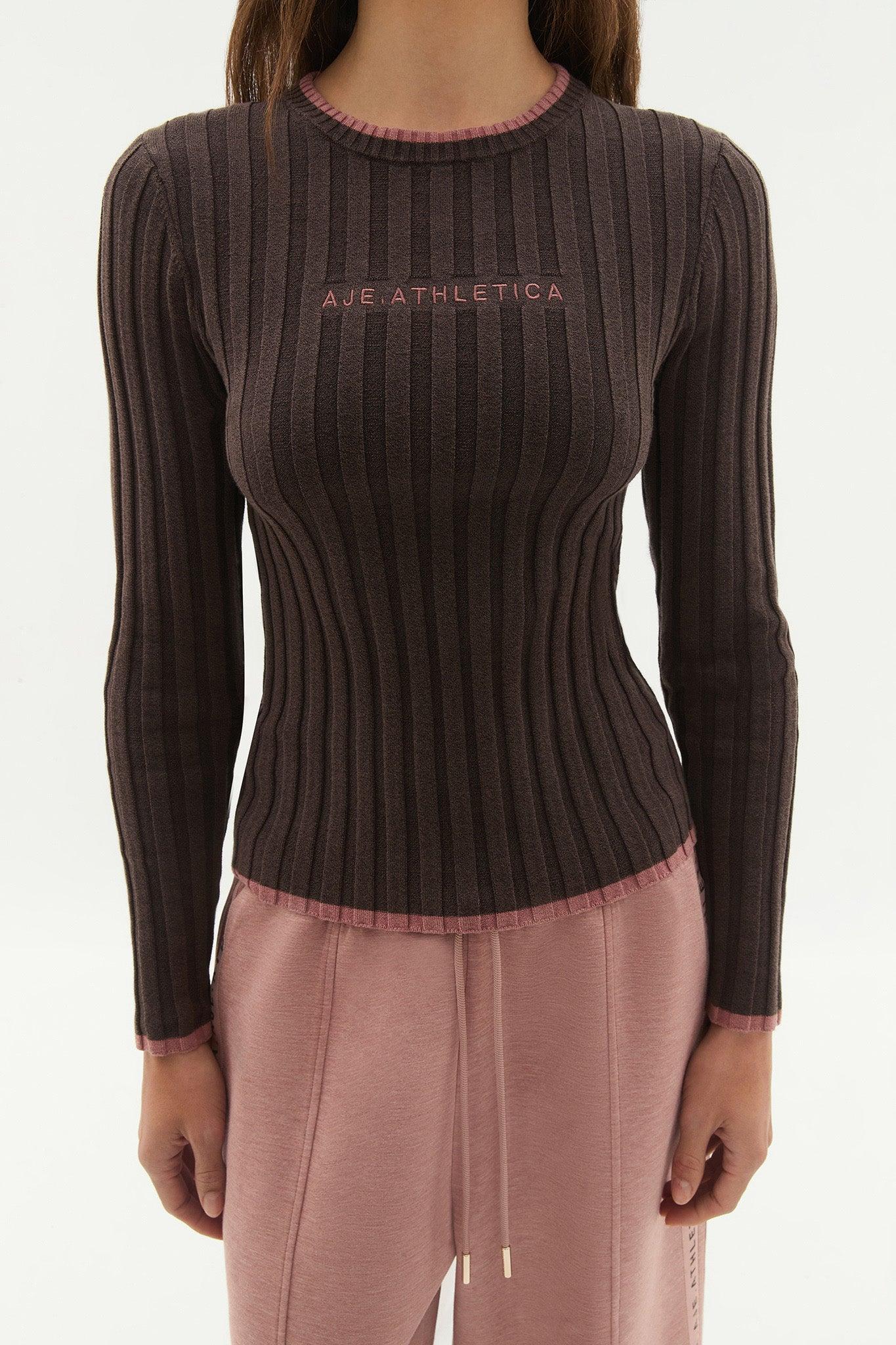 Long Sleeve Rib Knit Top 438 Product Image
