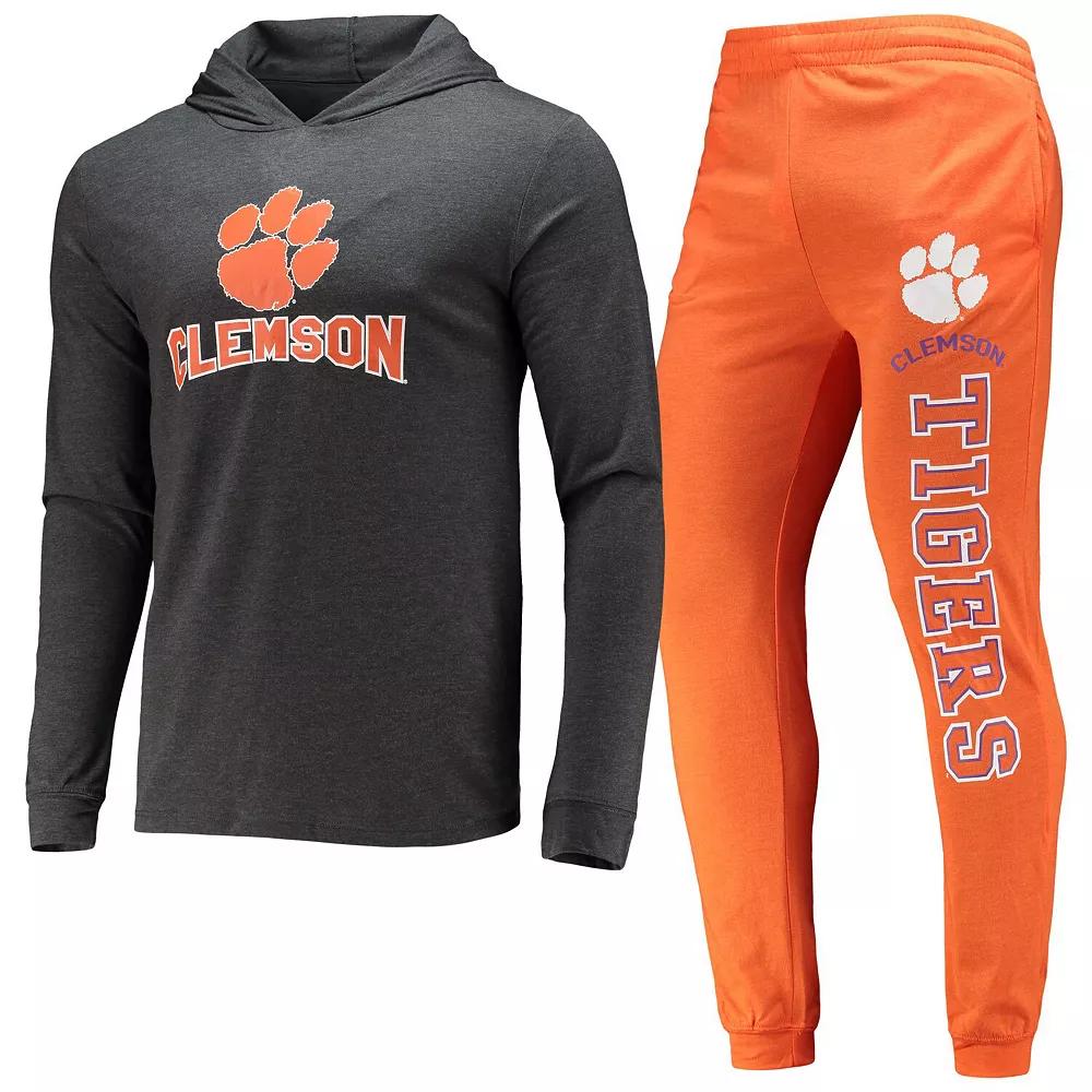 Men's Concepts Sport Orange/Charcoal Clemson Tigers Meter Long Sleeve Hoodie T-Shirt & Jogger Pants Set,  Product Image