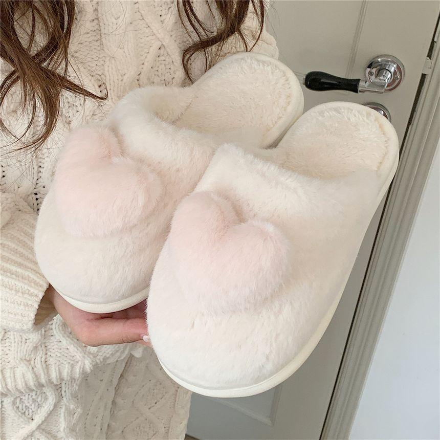 Fluffy Heart Home Slippers Product Image