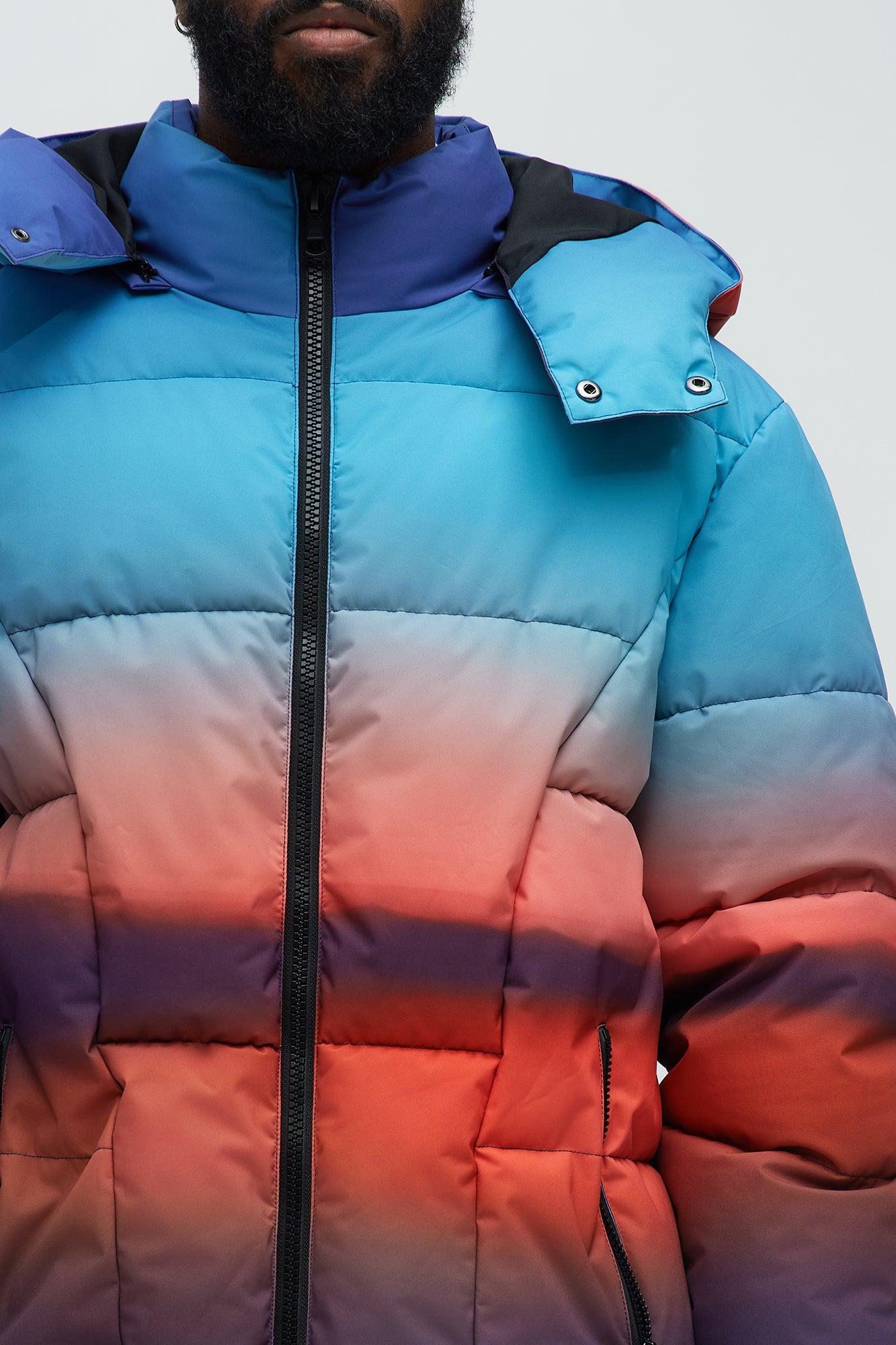 Sunrise Hooded Puffer Jacket - Blue/combo Male Product Image