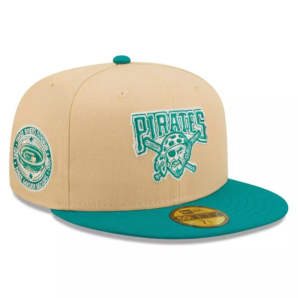 Men's New Era Natural/Teal Pittsburgh Pirates Mango Forest 59FIFTY fitted hat, Size: 7 5/8, Beige Product Image