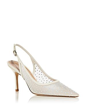 Womens Emilia Mesh Crystal-Embellished Slingback Pumps Product Image