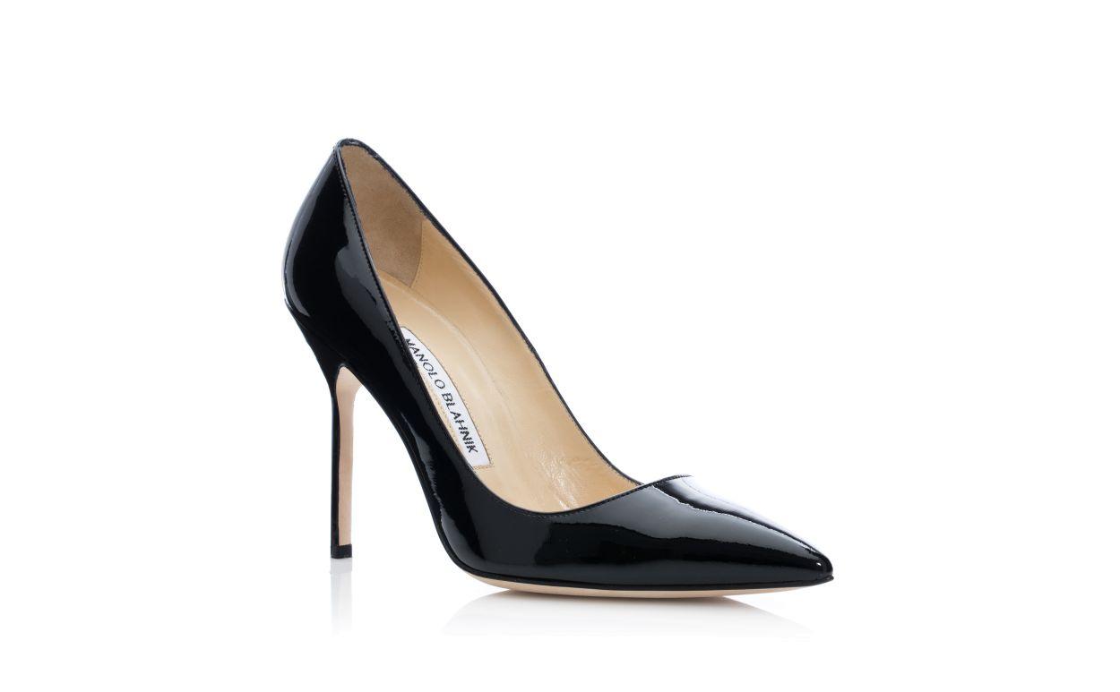 BB PATENT Black Patent Pointed Toe Pumps Product Image