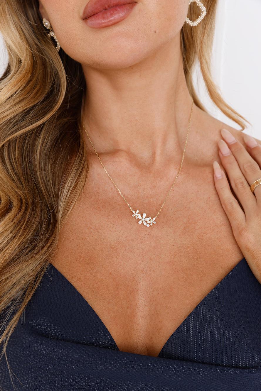 18k Gold Plated Golden Daisy Necklace Gold Product Image