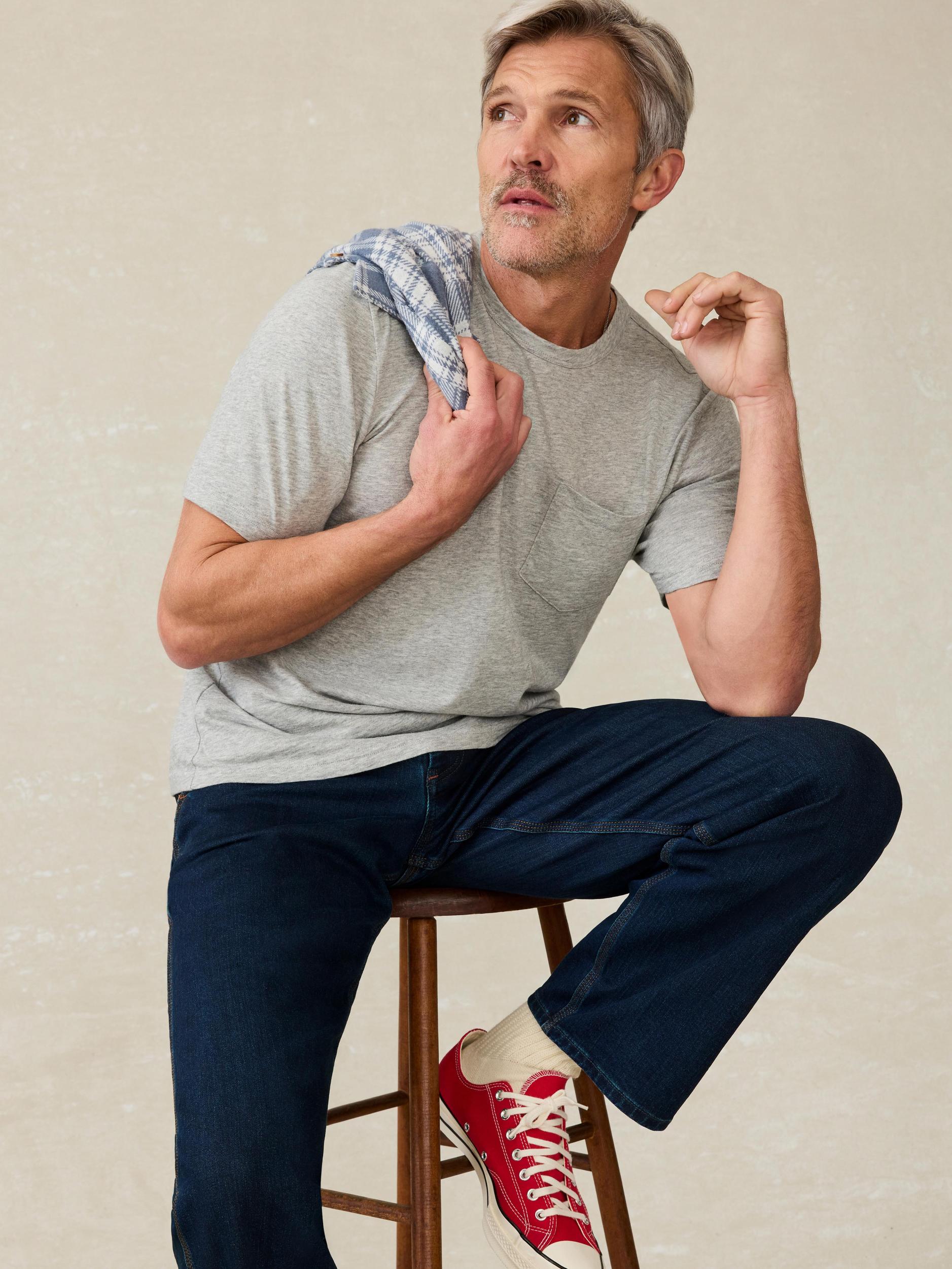 Sunwashed Regenerative Pocket Tee - Granite Heather Male Product Image