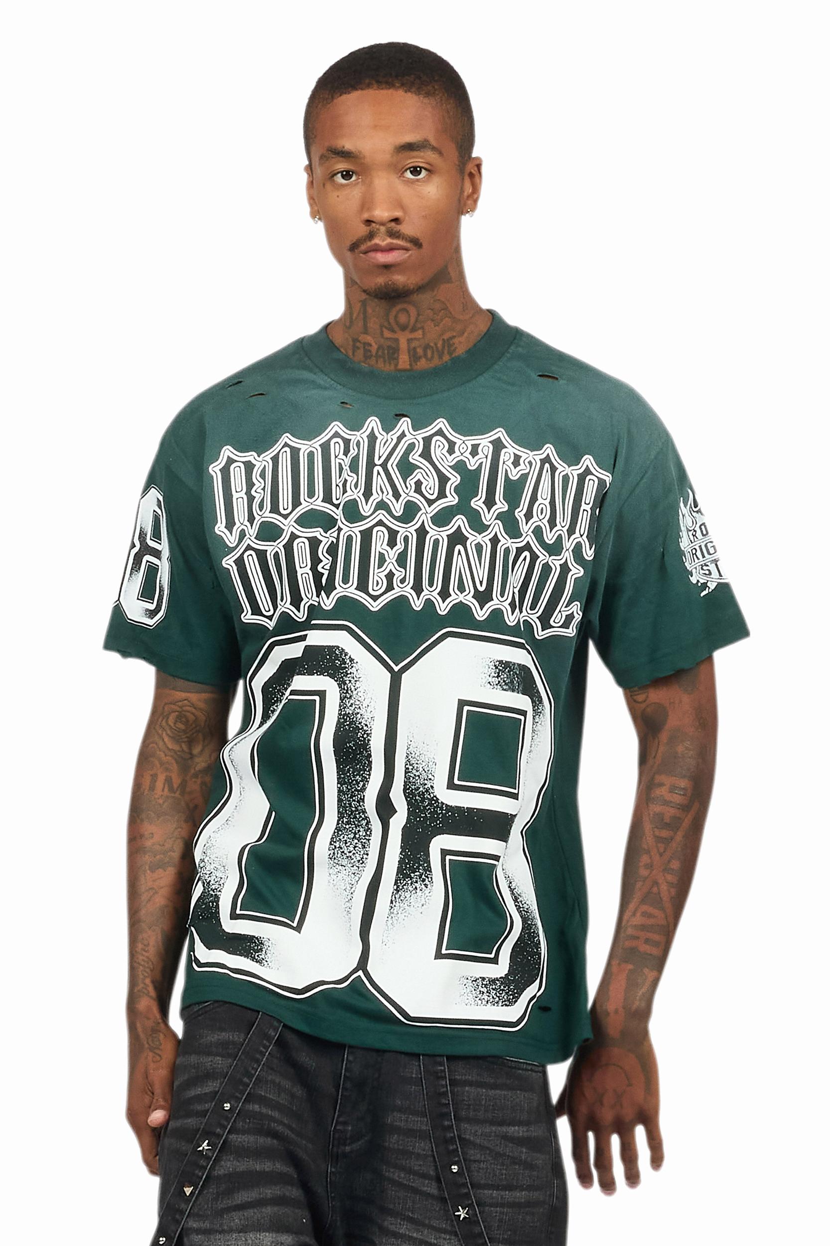 Alim Dark Green Oversized Graphic T-Shirt Male Product Image