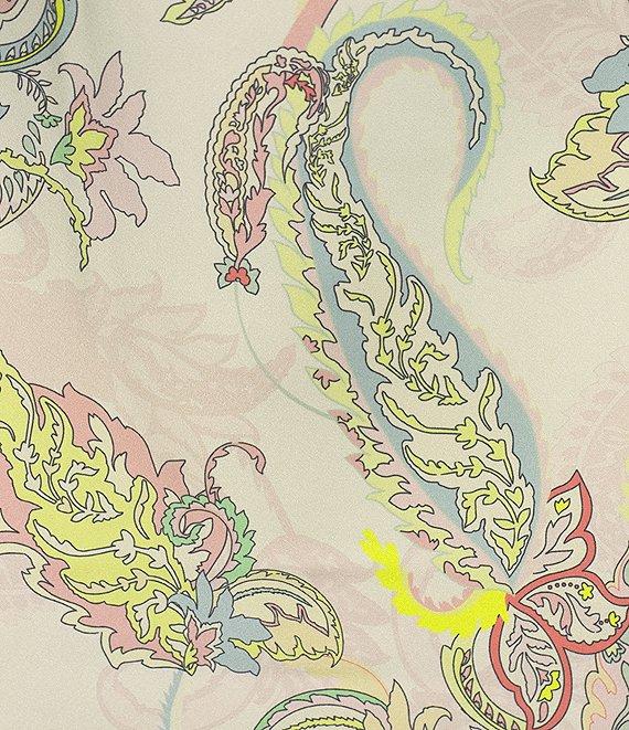 Gianni Bini Harper Satin Printed V-Neck Sleeveless Slip Midi Dress Product Image