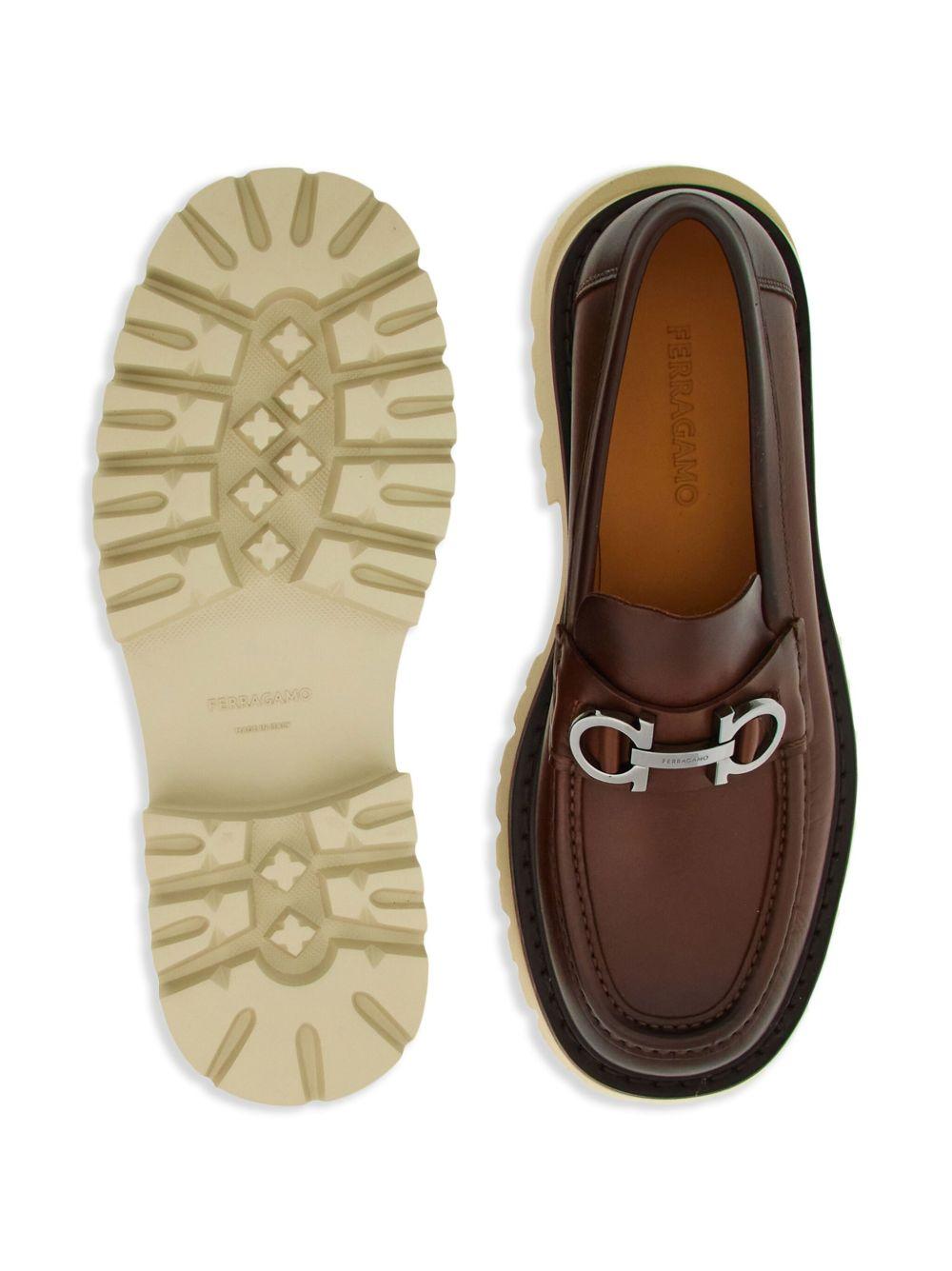 Gancini-plaque leather loafers  Product Image