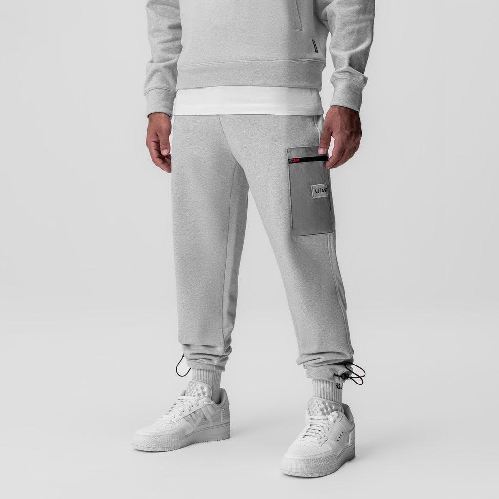 0914. Tech-Terry™ Paneled Cinch Cargo Jogger - Heather Grey/Wave-dye Product Image