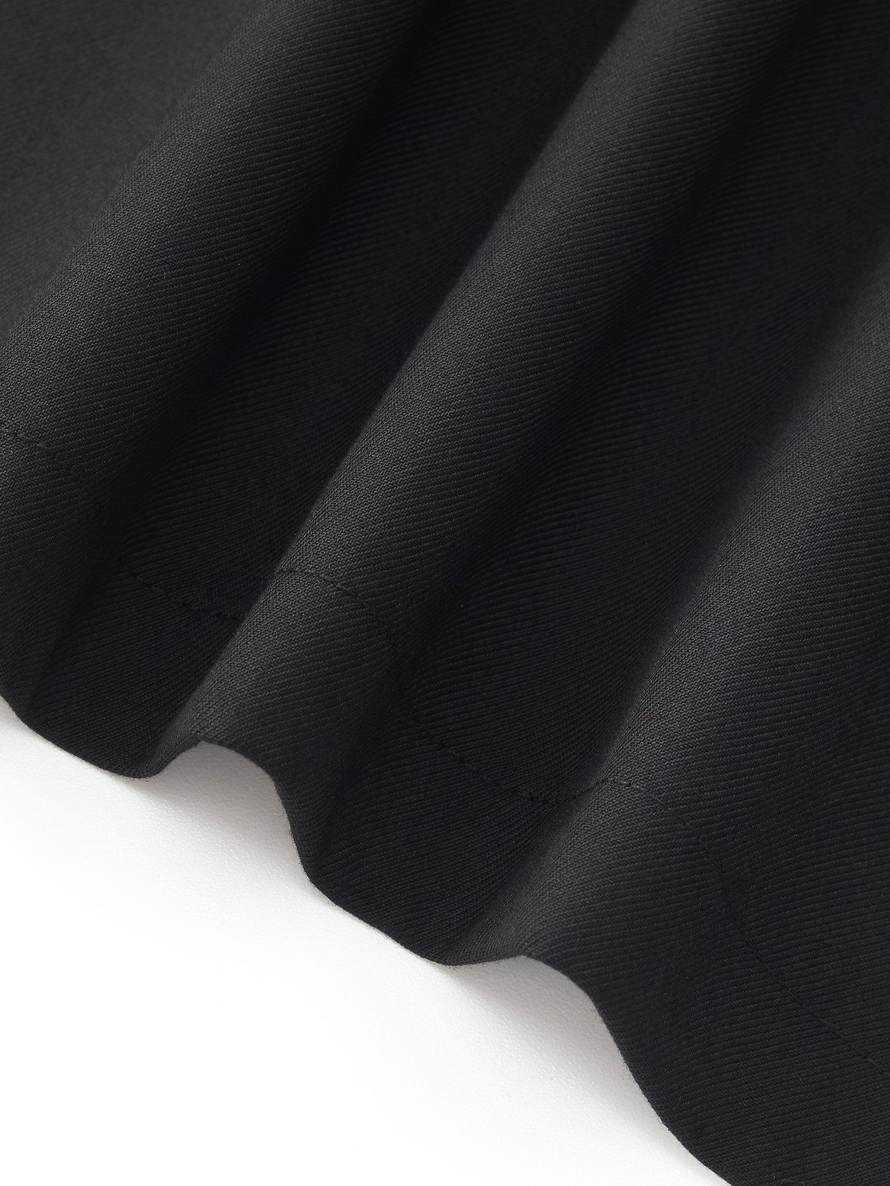 3/4 Sleeve Shirt And Front Slit Skirt Two-Piece Set With Leather Belt Product Image