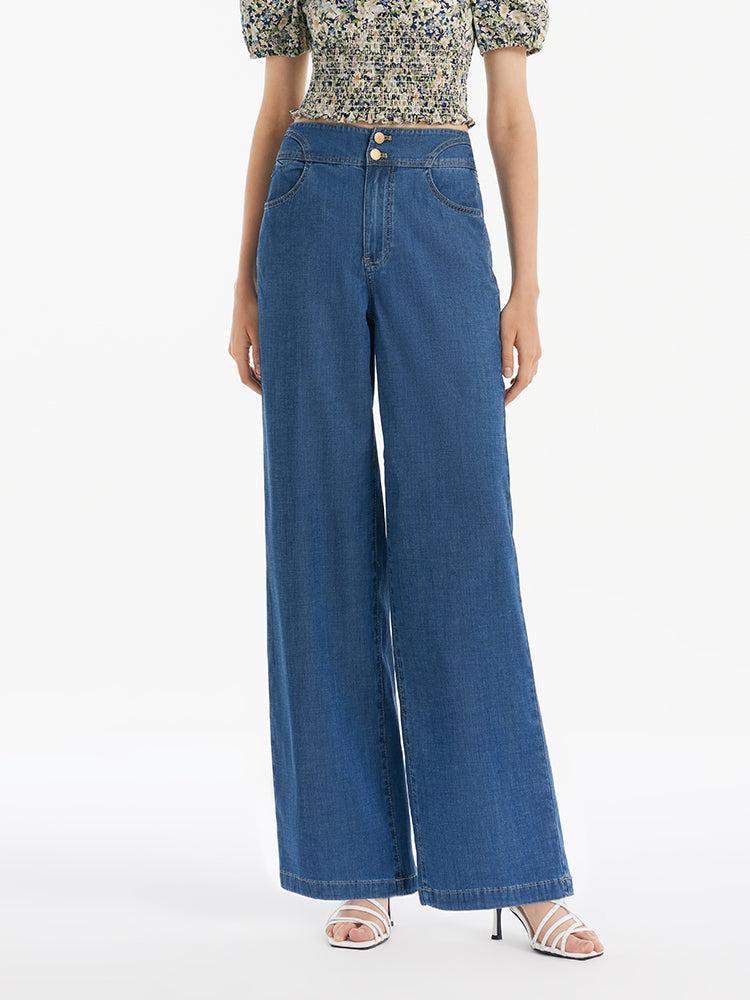 Denim Straight High-Waisted Women Jeans Product Image