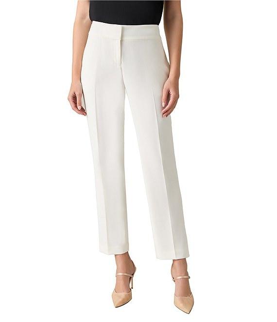Kasper Crepe Straight Leg Mid Rise Pants Product Image