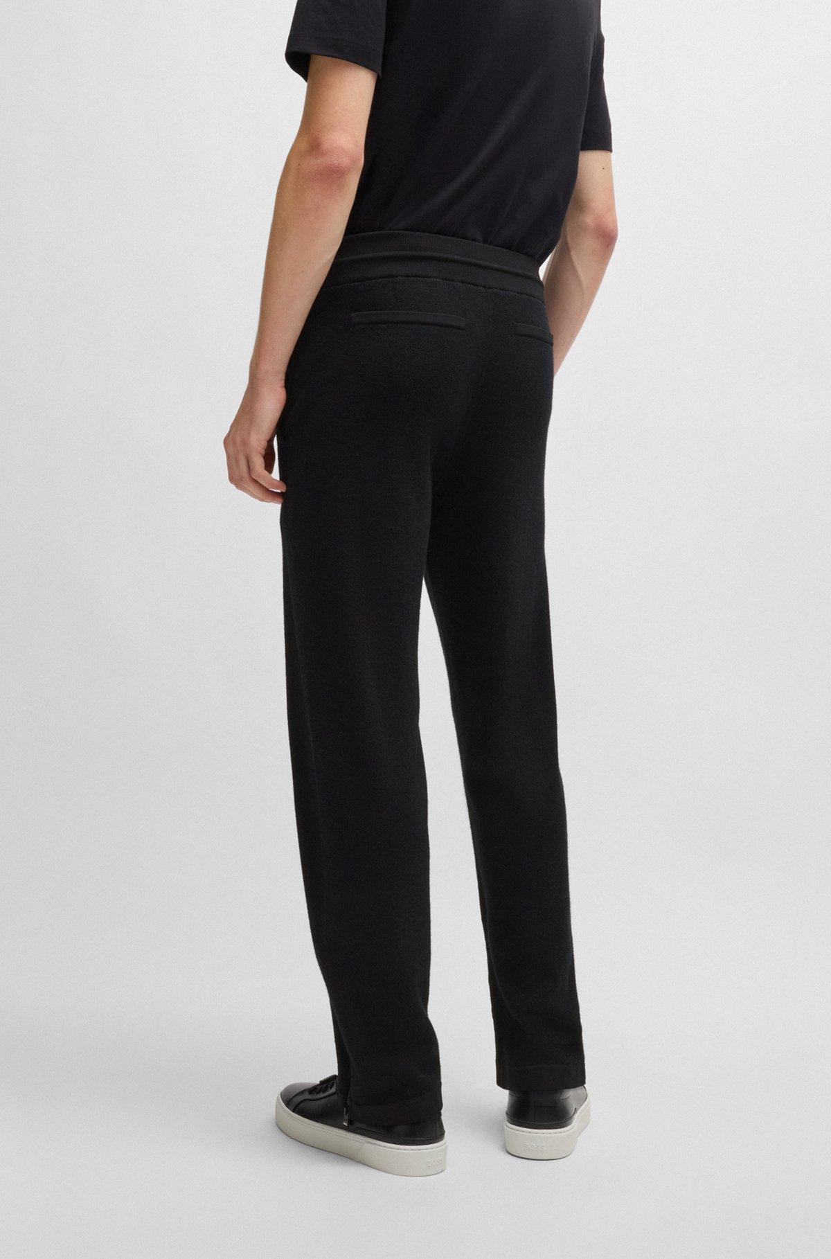 Regular-fit trousers in wool with zip hems Product Image