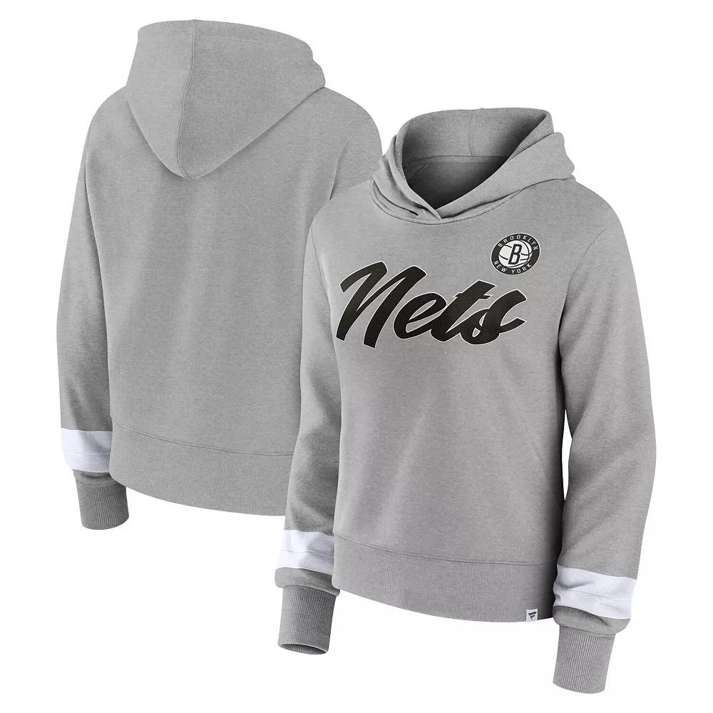 Women's Fanatics Branded Heather Gray Brooklyn Nets Halftime Pullover Hoodie,  Product Image