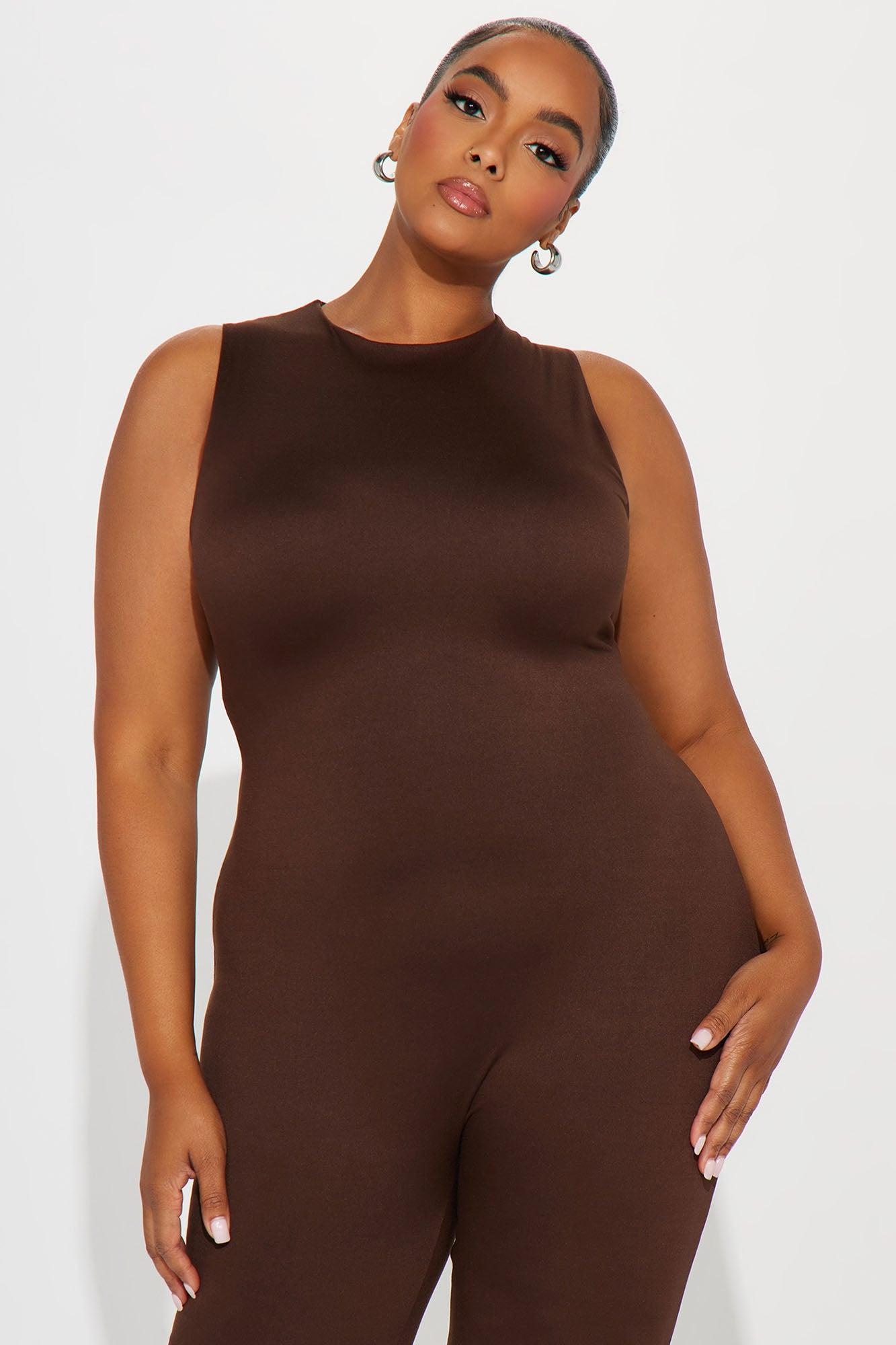 Got Me Obsessed Double Lined Jumpsuit  - Chocolate Product Image