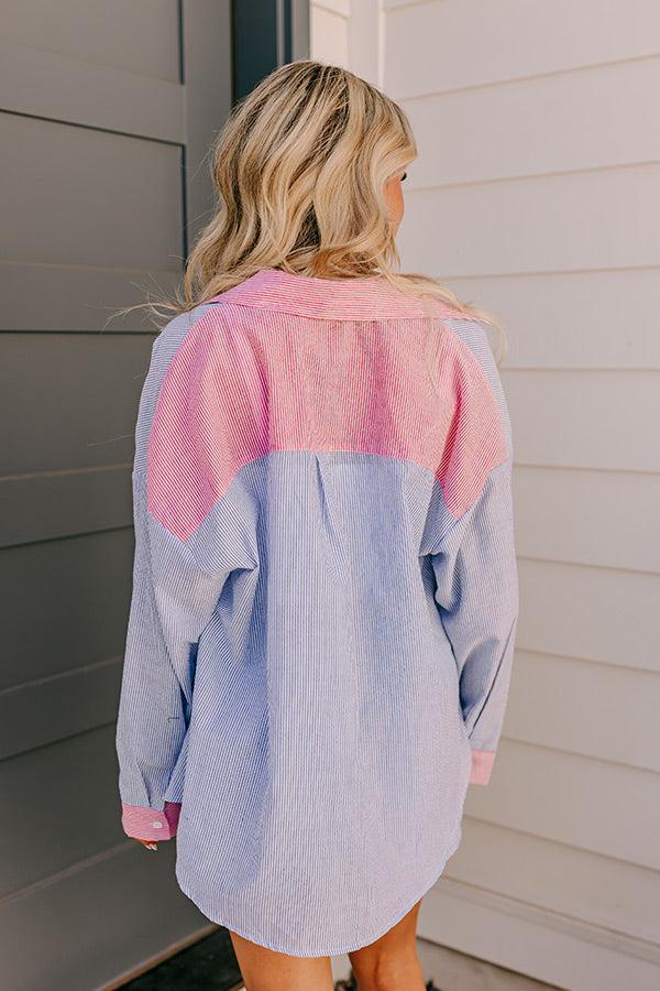 Dockside Dreaming Oversized Stripe Button Up Product Image