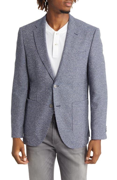 BOSS Men's Janson Regular Fit Microcheck Wool Blend Sport Coat in Dark Blue at Nordstrom, Size 40 Regular Product Image