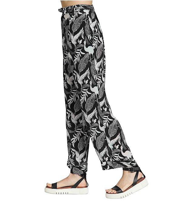 APNY Woven Bird Print High Rise Wide Leg Pull-on Coordinating Pants Product Image