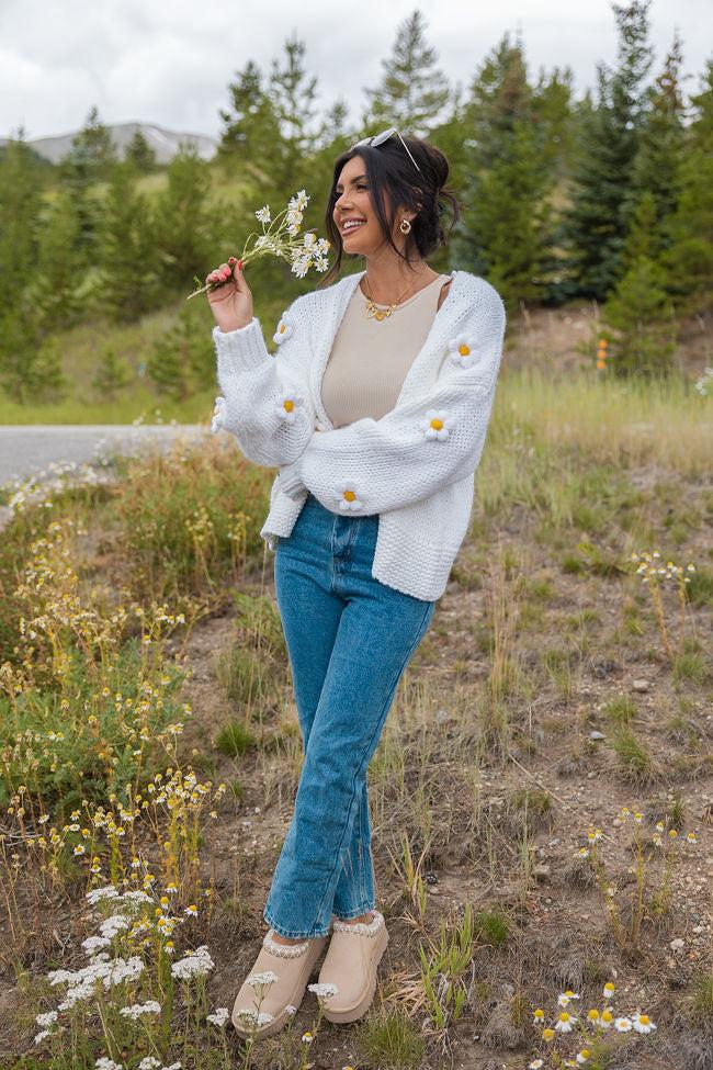 The Way I Feel Ivory Floral Applique Cardigan FINAL SALE Product Image