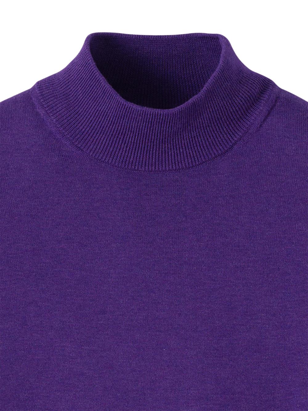 Supima Cotton Mock Neck Sweater - Purple Product Image