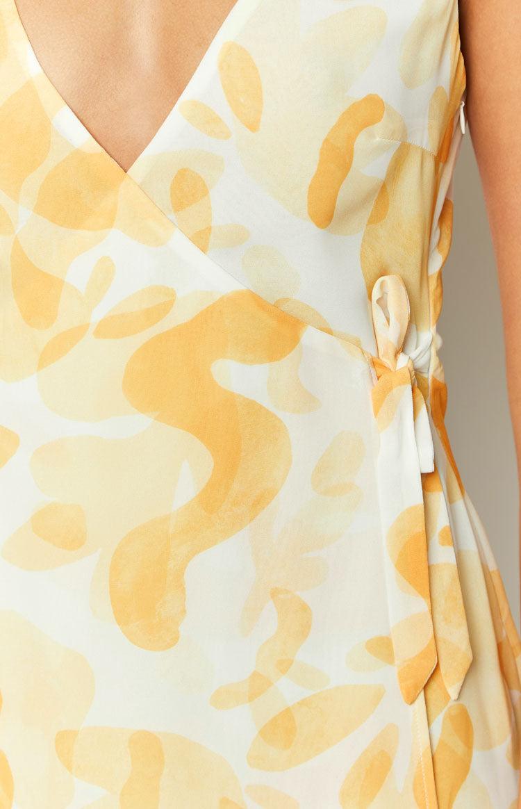Posie Yellow Print Mini Dress Product Image