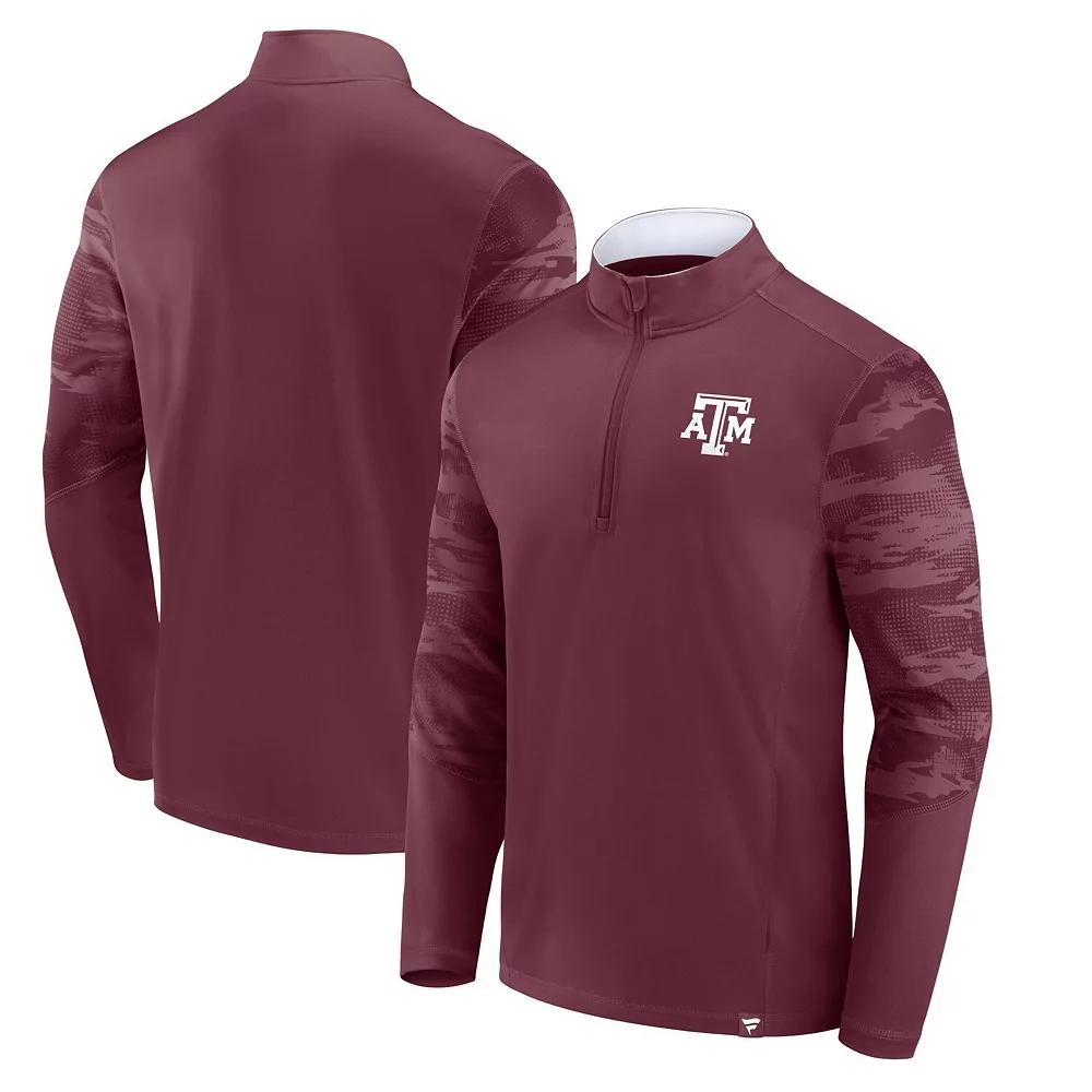 Mens Fanatics Branded Maroon Texas A&M Aggies Ringer Quarter-Zip Top Product Image