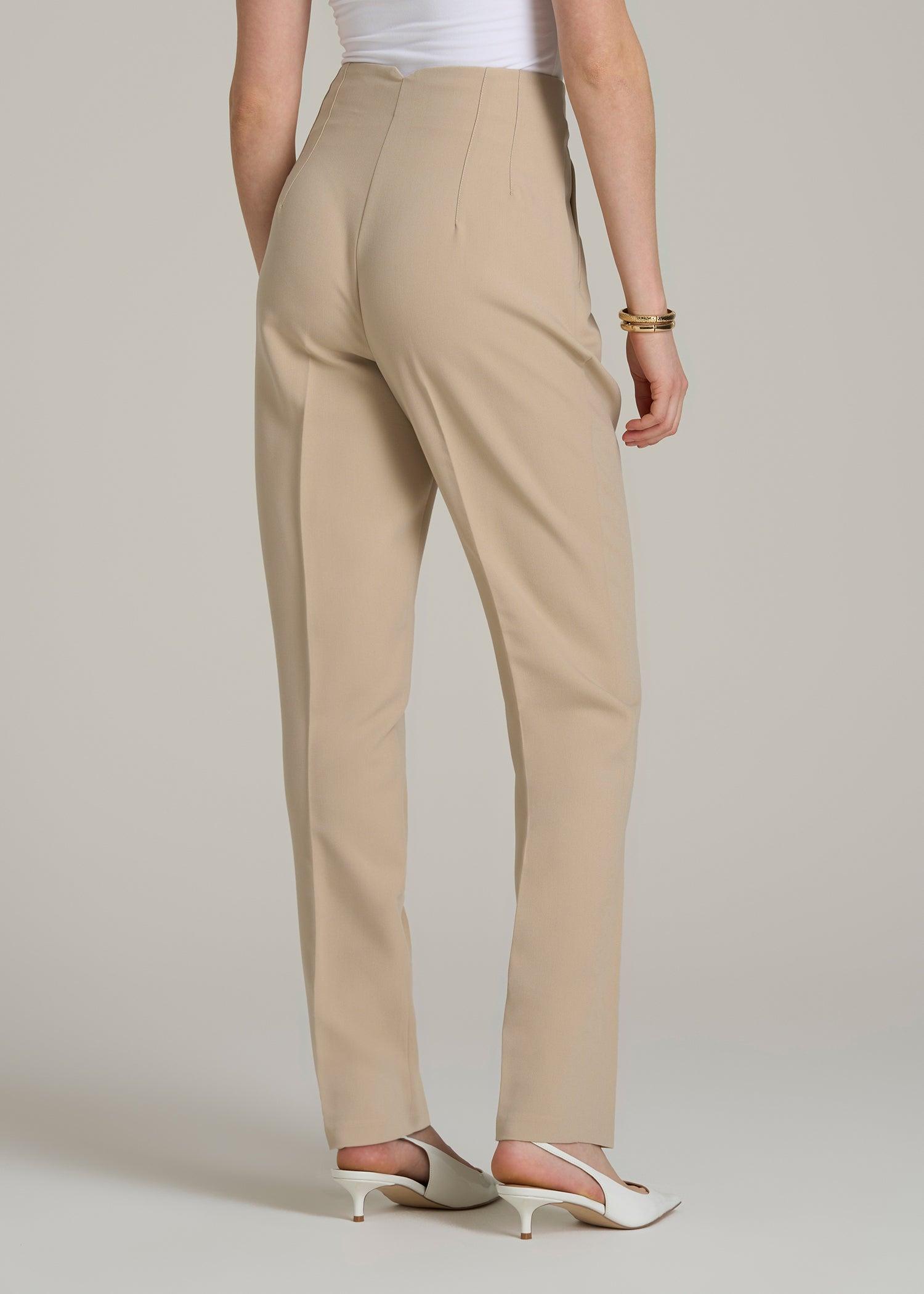 High Rise Pants with Darts for Tall Women in Light Camel Female Product Image