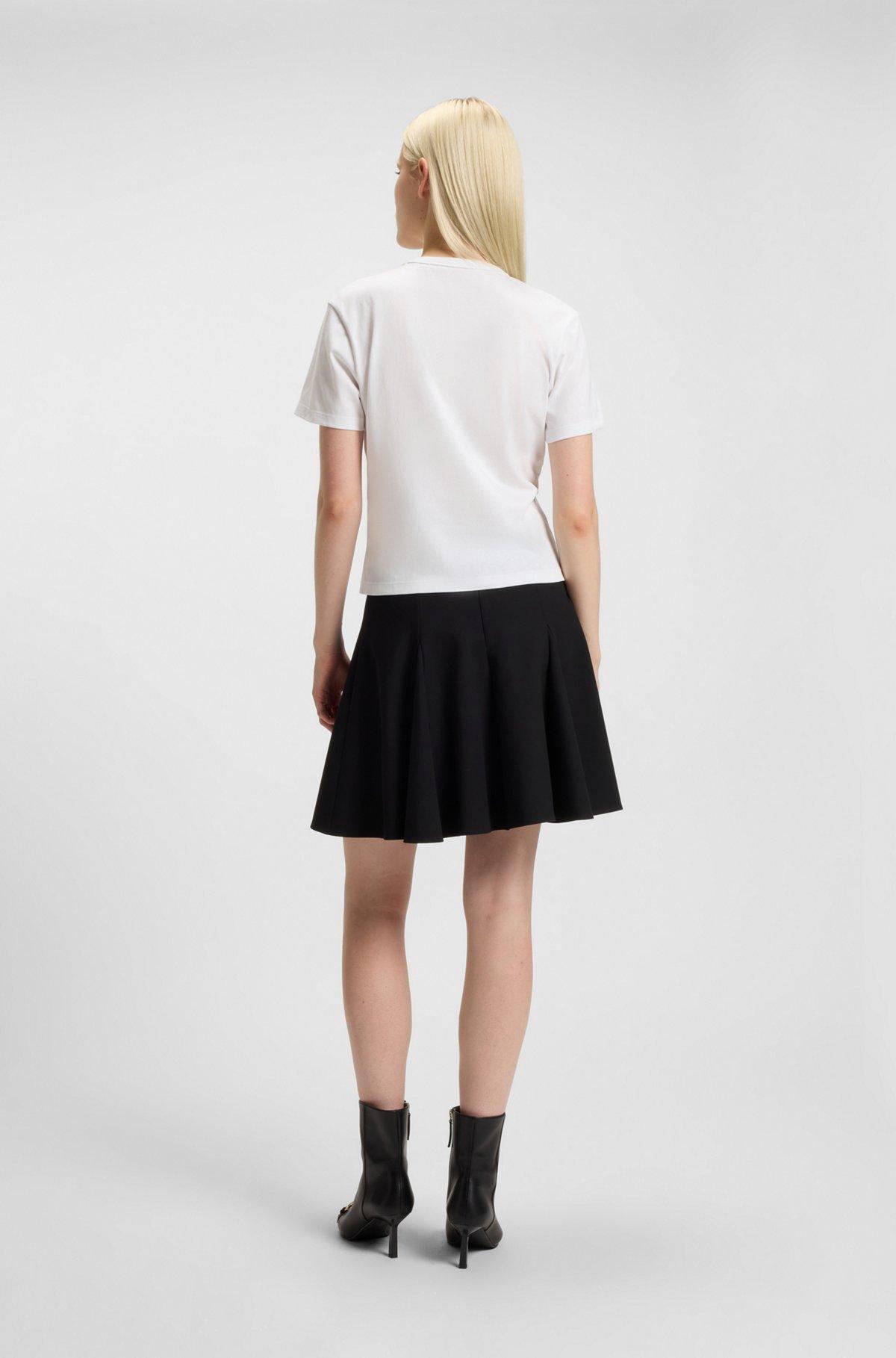 Cotton-jersey T-shirt with glitter-print details Product Image