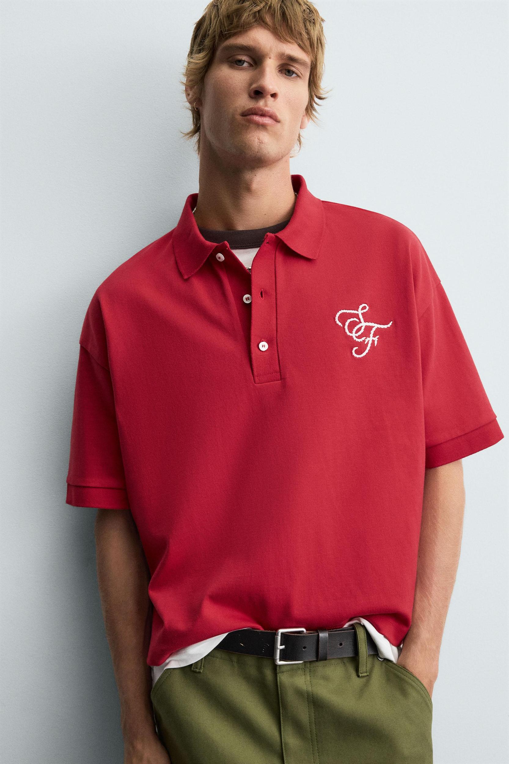 EMBROIDERED TEXT POLO SHIRT Product Image