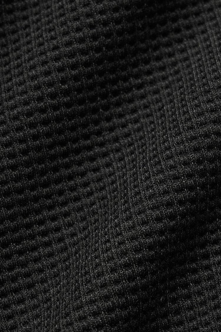 Waffle Lounge Long Sleeve Crew - Black Product Image