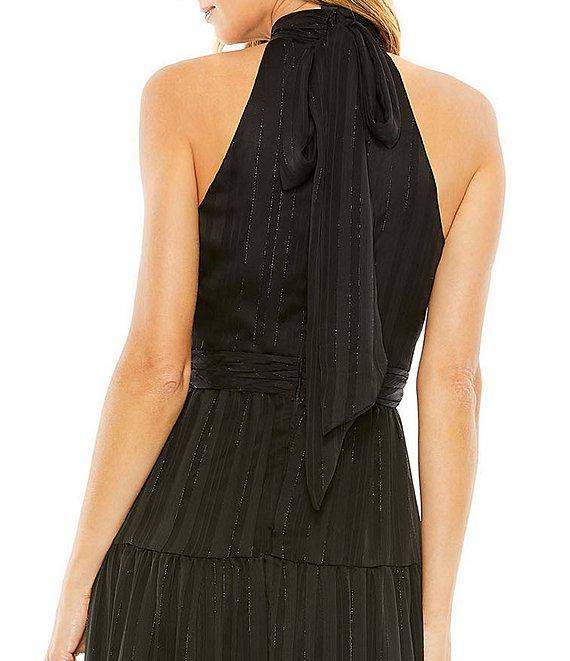 Mac Duggal Sleeveless Halter Neck Tiered A-Line Gown Product Image