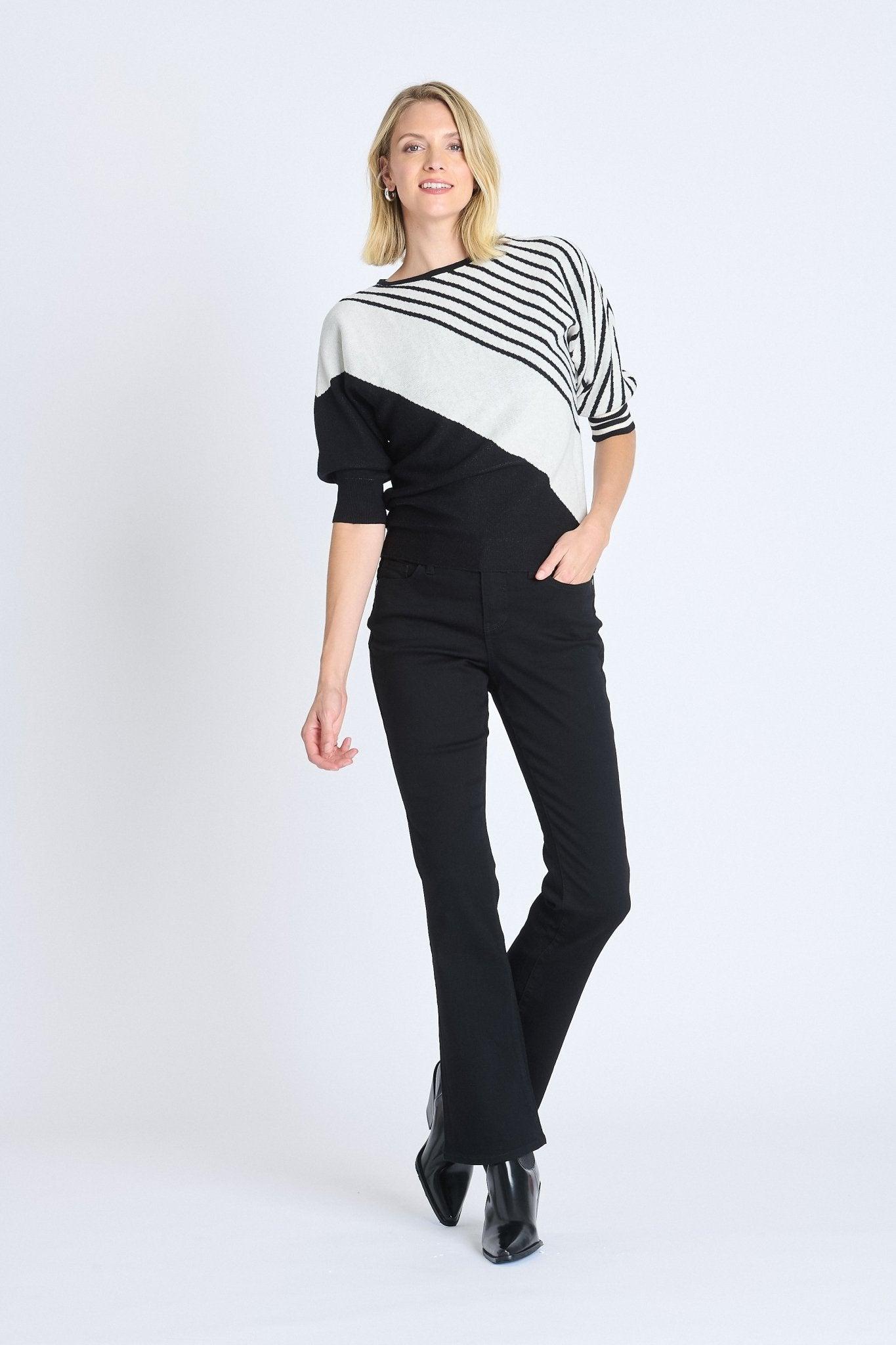 Striped Color Block Dolman Sweater Product Image