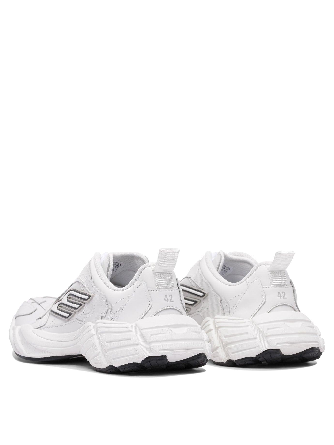 BALENCIAGA Men White Cowskin And Polyester Monday Shoe Sneakers Product Image