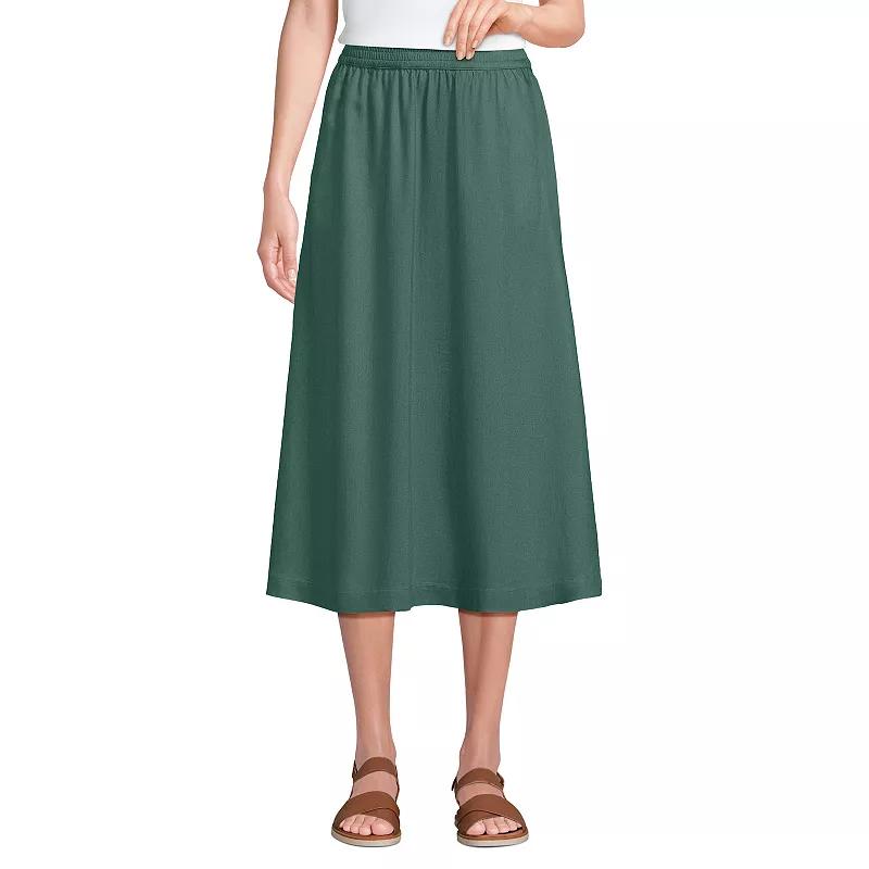 Women's Lands' End Flowy Midi Skirt, Size: 12, Washed Green Product Image