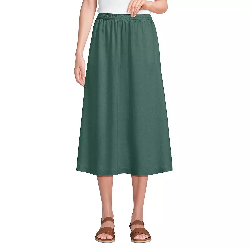 Women's Lands' End Flowy Midi Skirt, Size: 12, Washed Green Product Image