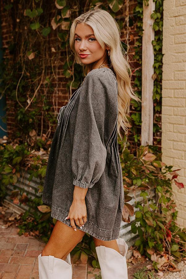 Big City Chic Denim Romper in Vintage Black Product Image