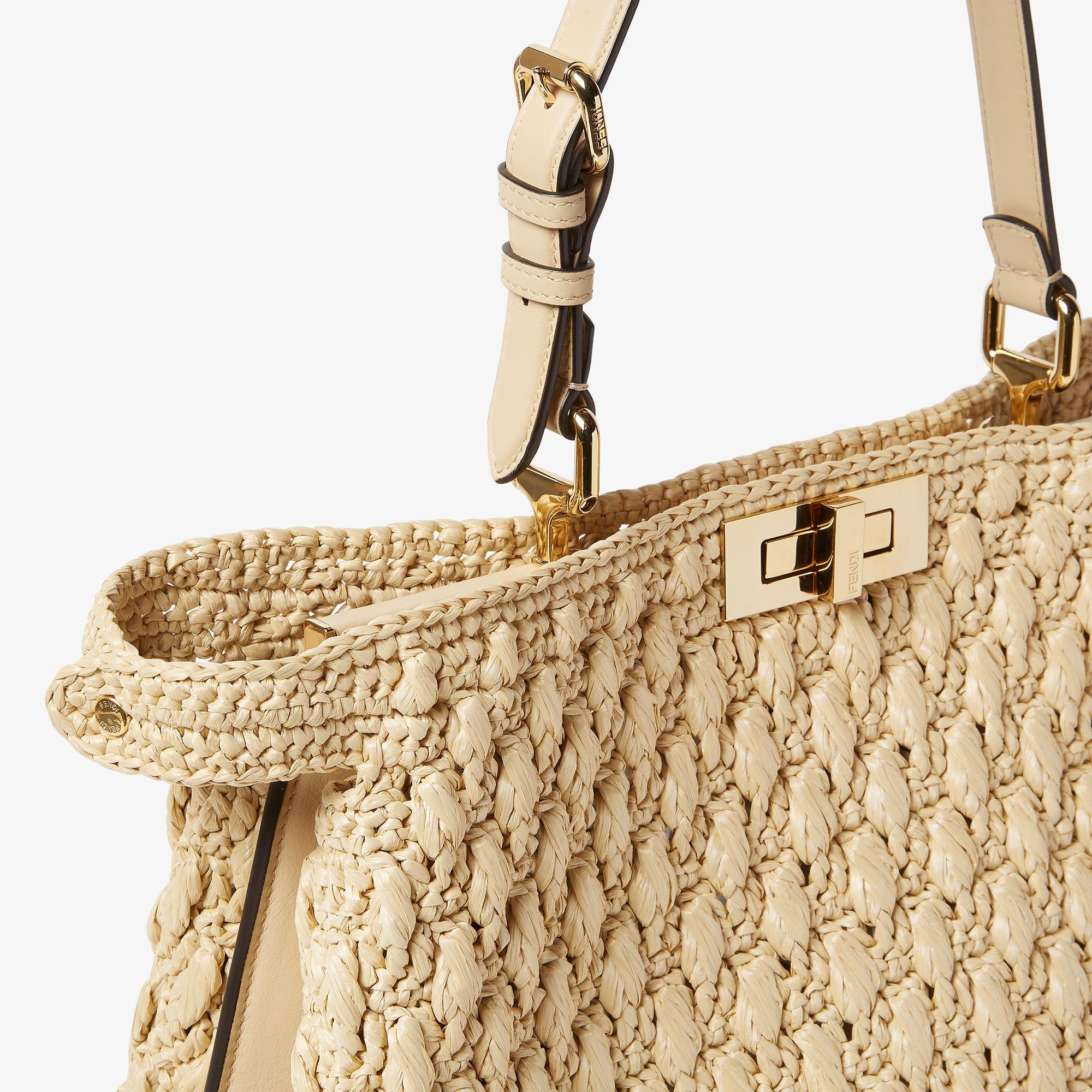 Peekaboo Soft LargeBeige viscose fibre crochet bag Product Image