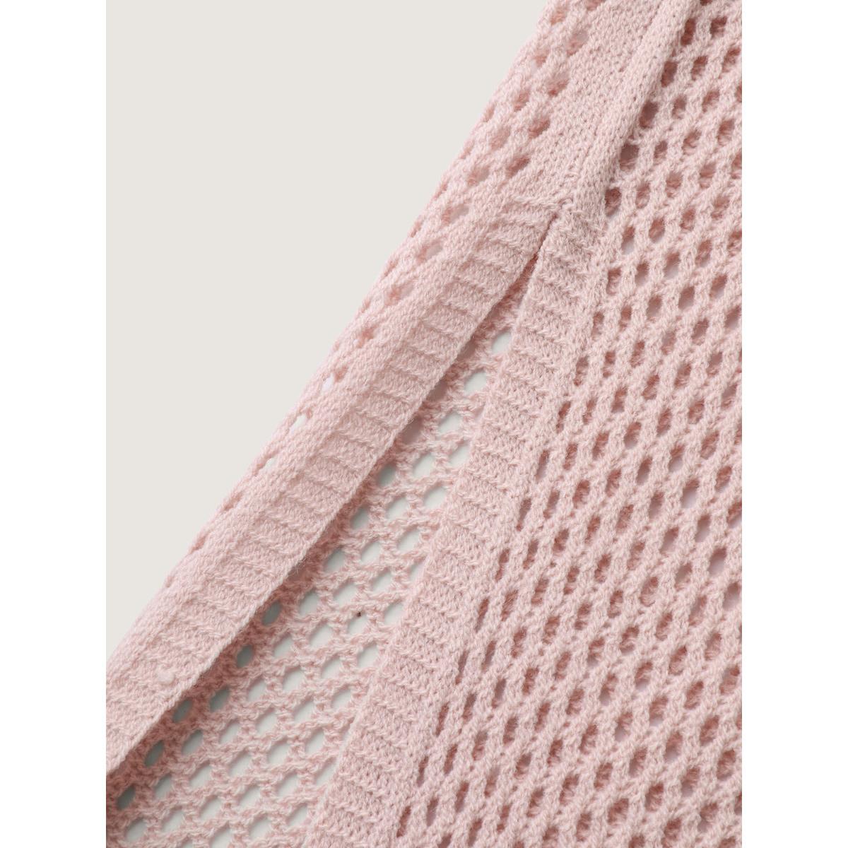 Plus Size Cut-Out Sleeve Tie Swim Cover-Up Women's Swimwear Nudepink Beach Loose Cut-Out Curve Swim Cover Ups BloomChic 22-24/3X Product Image