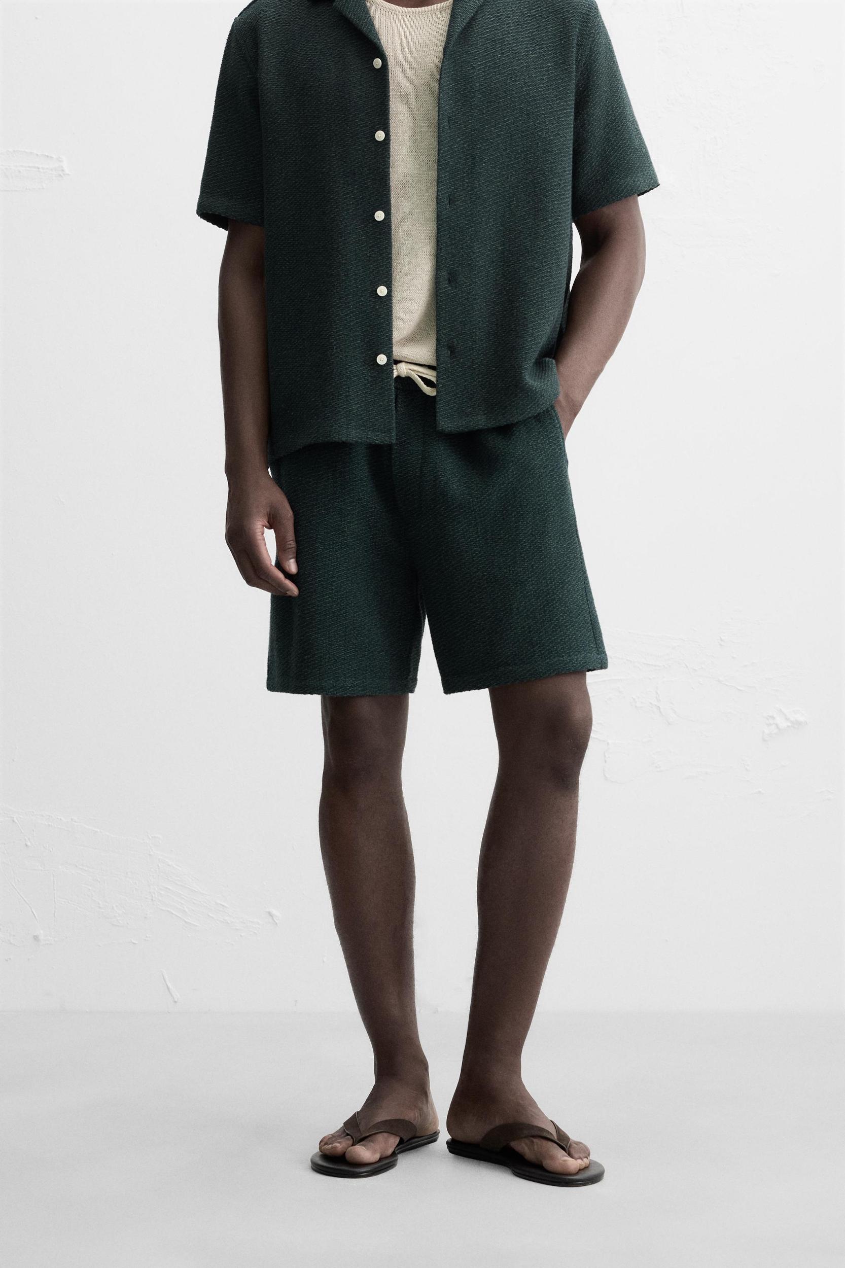 TEXTURED REGULAR FIT SHORTS Product Image