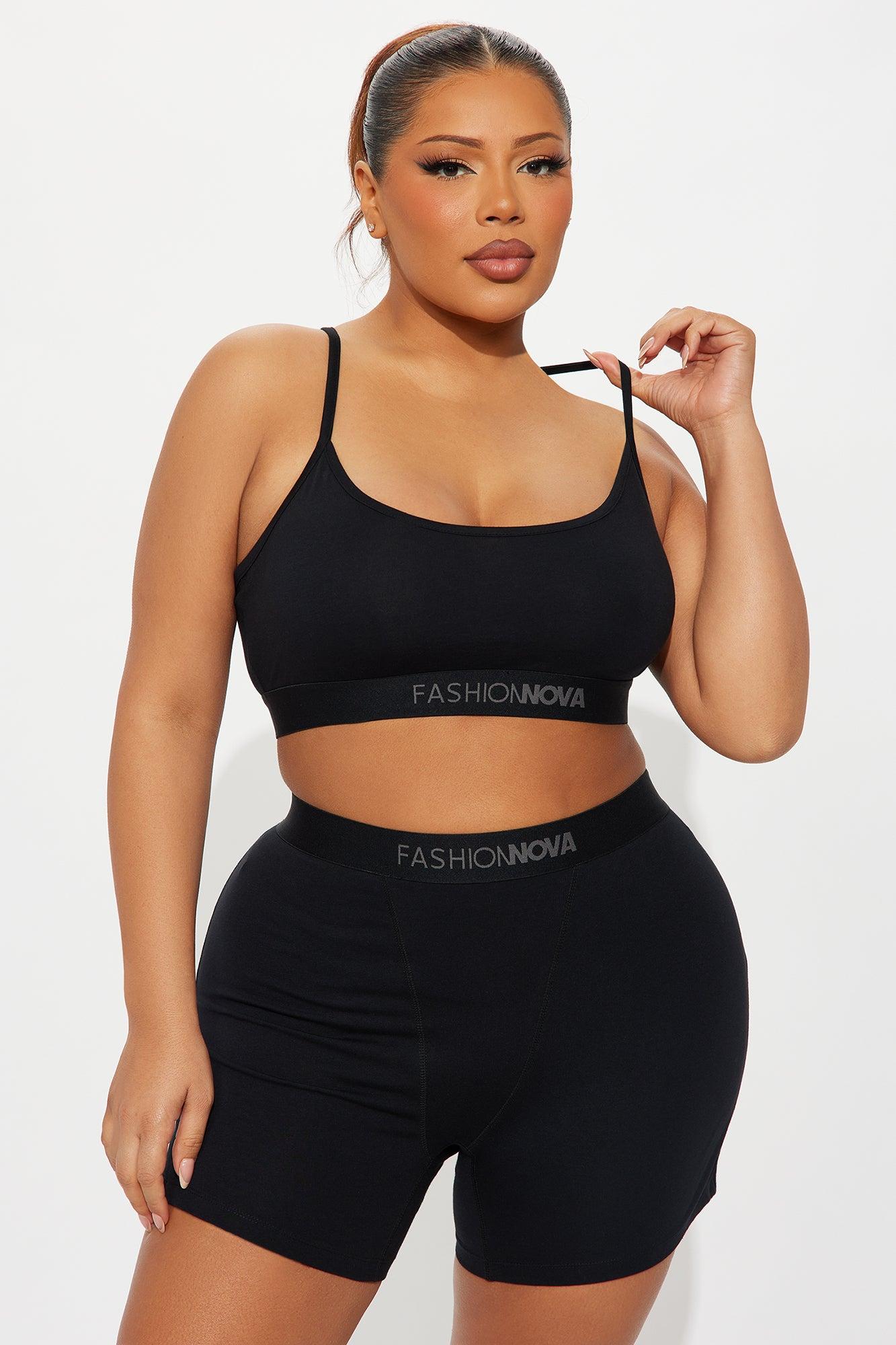 FN Mood Scoop Cami Cotton Bra - Black Female Product Image