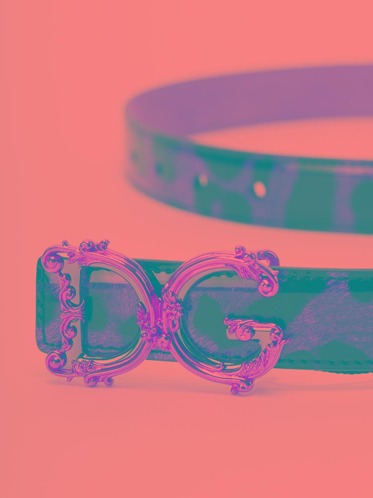 DOLCE & GABBANA Dg Leopard-print Patent Leather Belt In Multi Product Image