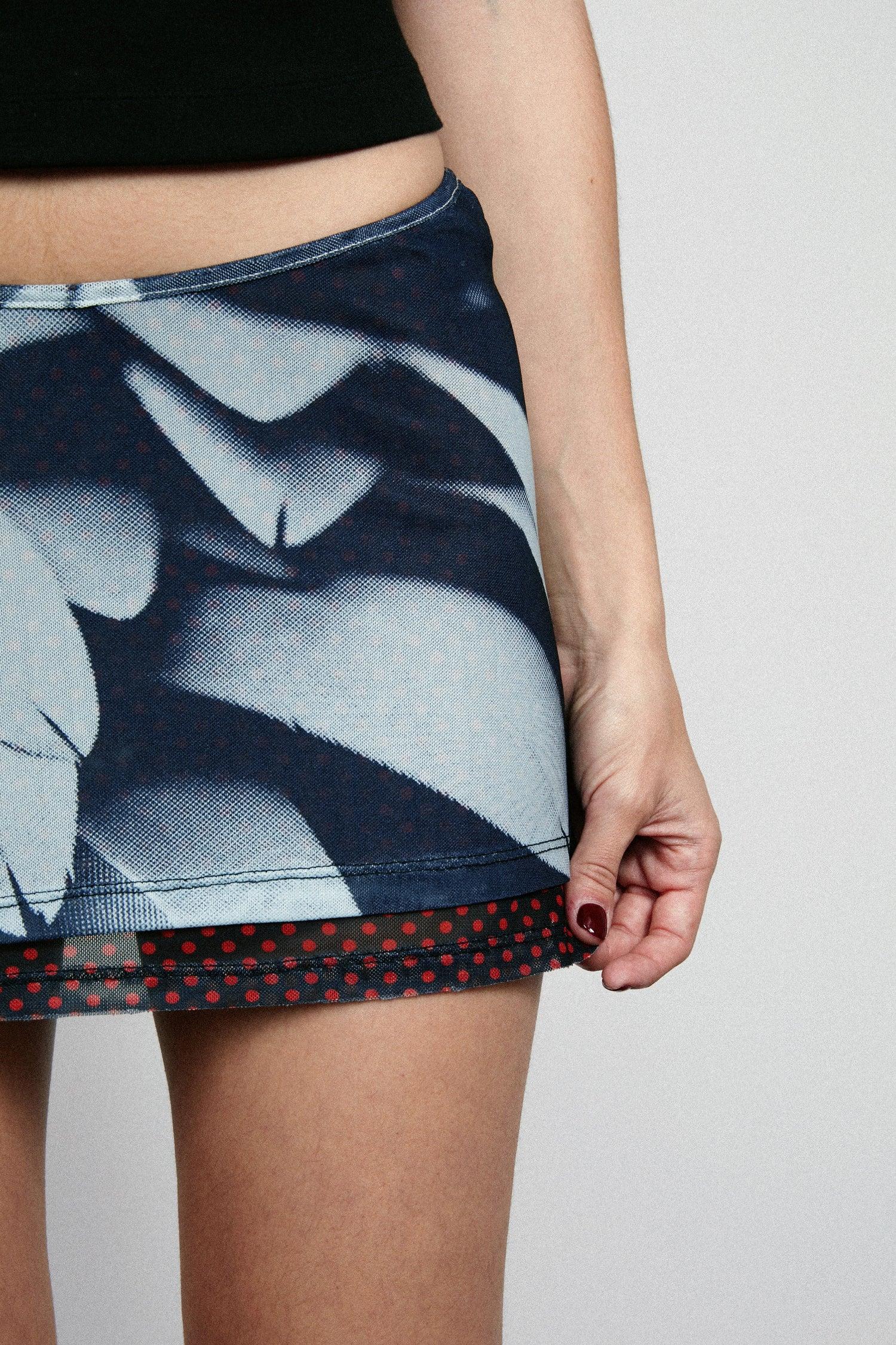 ELEKTRA SKIRT - FEATHER POLKA DOT Product Image