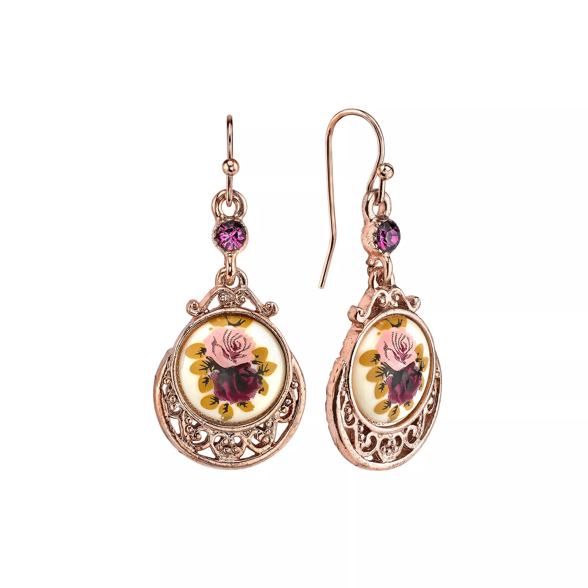 1928 Flower Drop Earrings, Womens, Multi Product Image