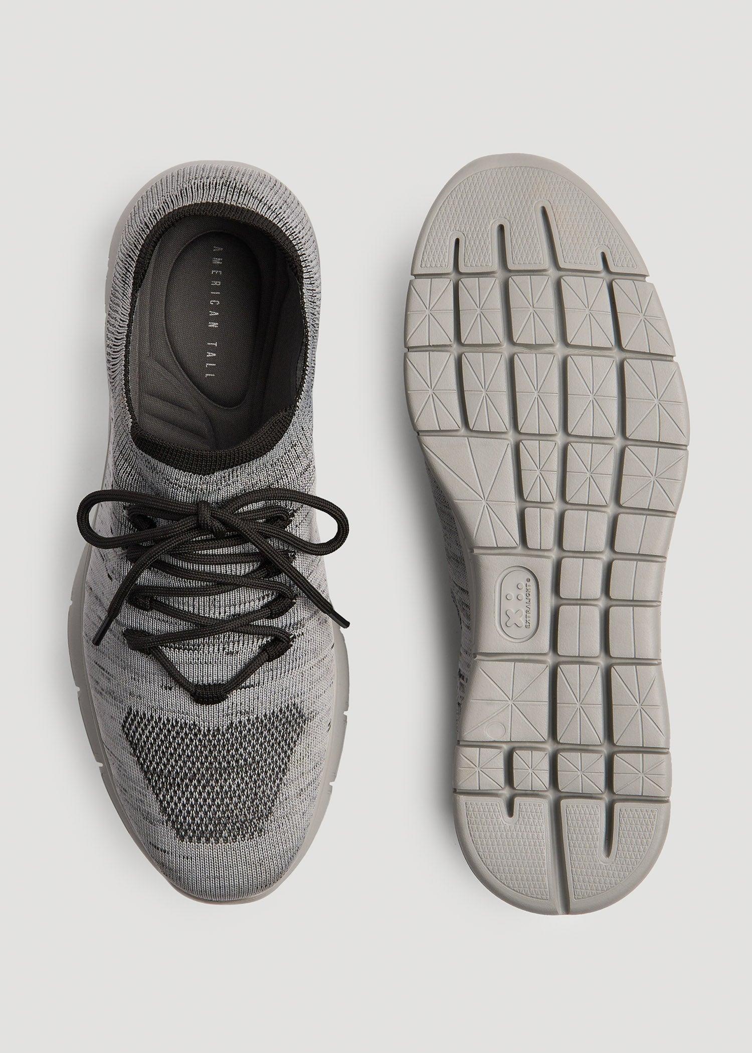 Knit Running Shoes for Tall Men in Grey Mix Male Product Image