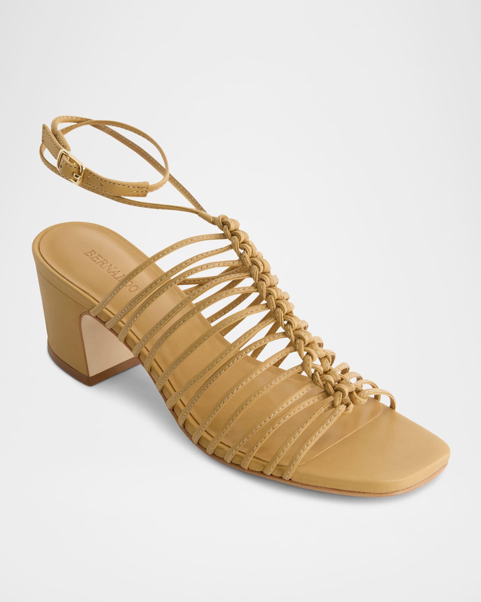 Briga Caged Leather Heeled Sandals Product Image